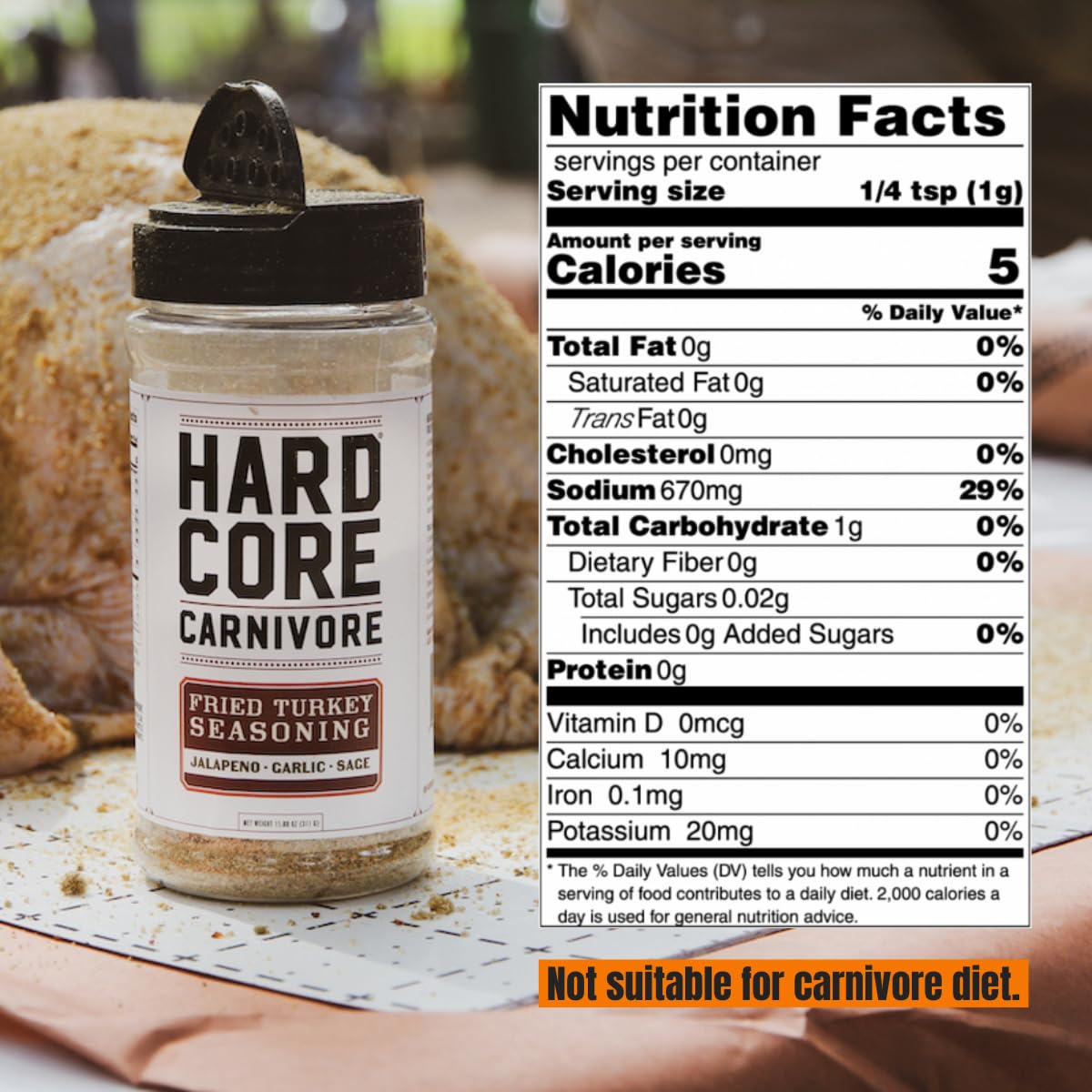 Hardcore Carnivore Black | All-Purpose Beef Seasoning Rub, 13oz Shaker