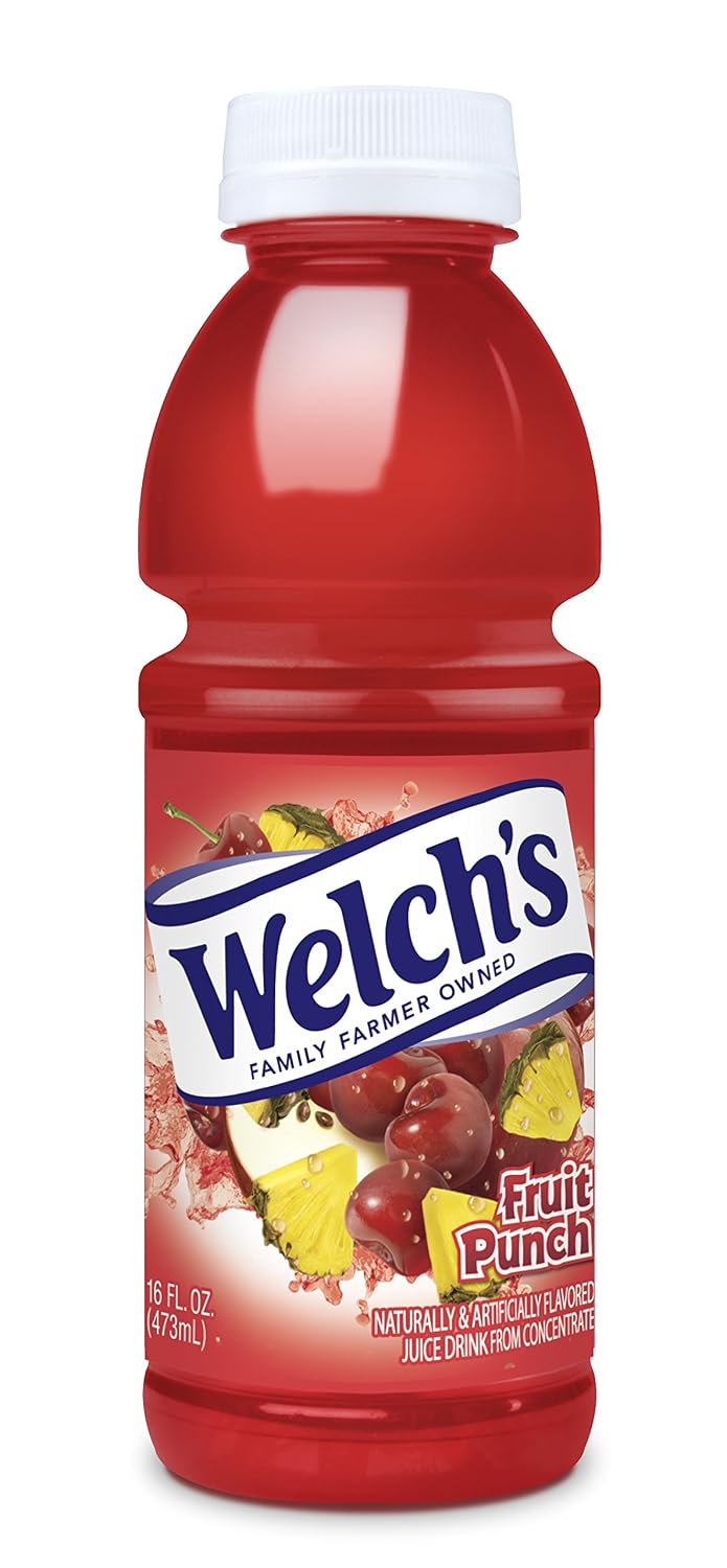 Welch's Juice Cocktail, No Preservatives, Concord Grape, 16 Ounce (Pack of 12)