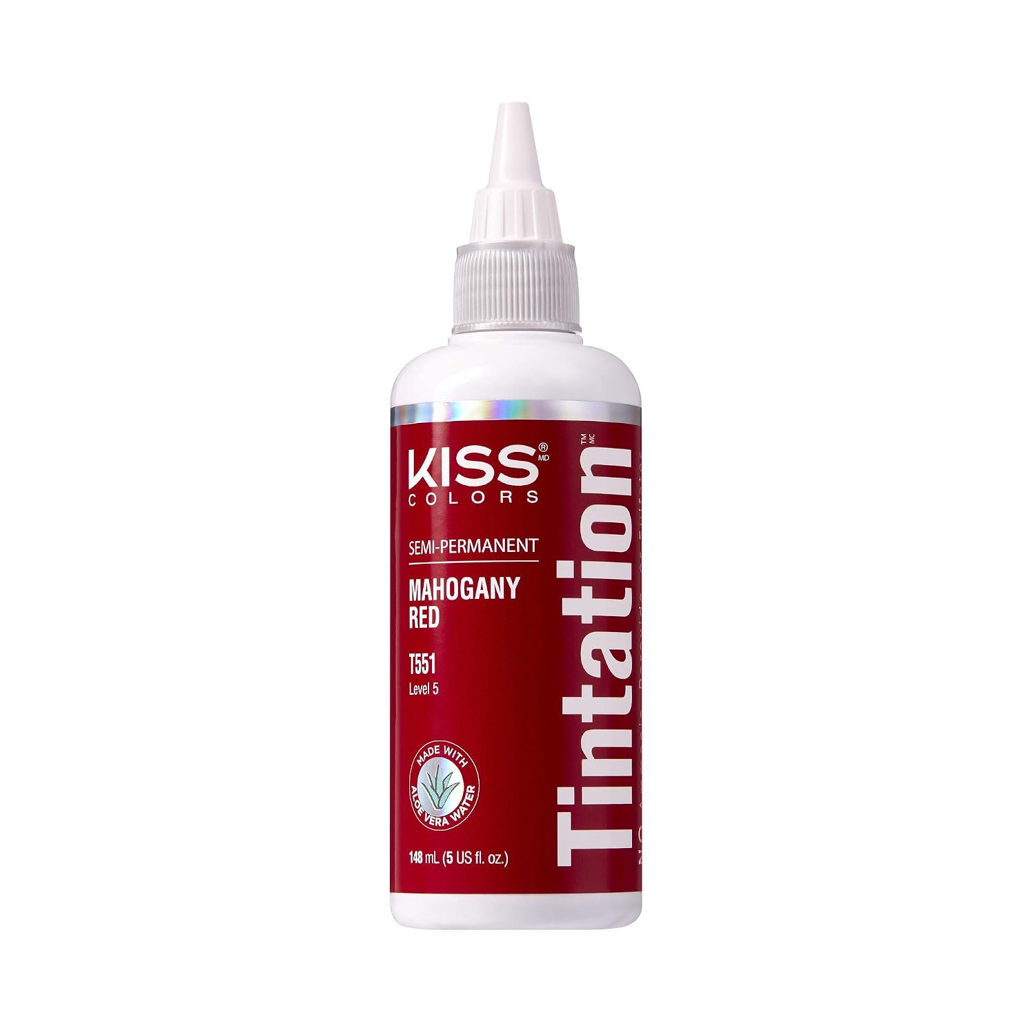 Red by Kiss Tintation Semi-Permanent Hair Color, Aloe Vera Water Based, Argan Oil, Olive Oil, Collagen & Keratin, Long-Lasting Color Dye (Honey Brown, 5 Fl Oz)