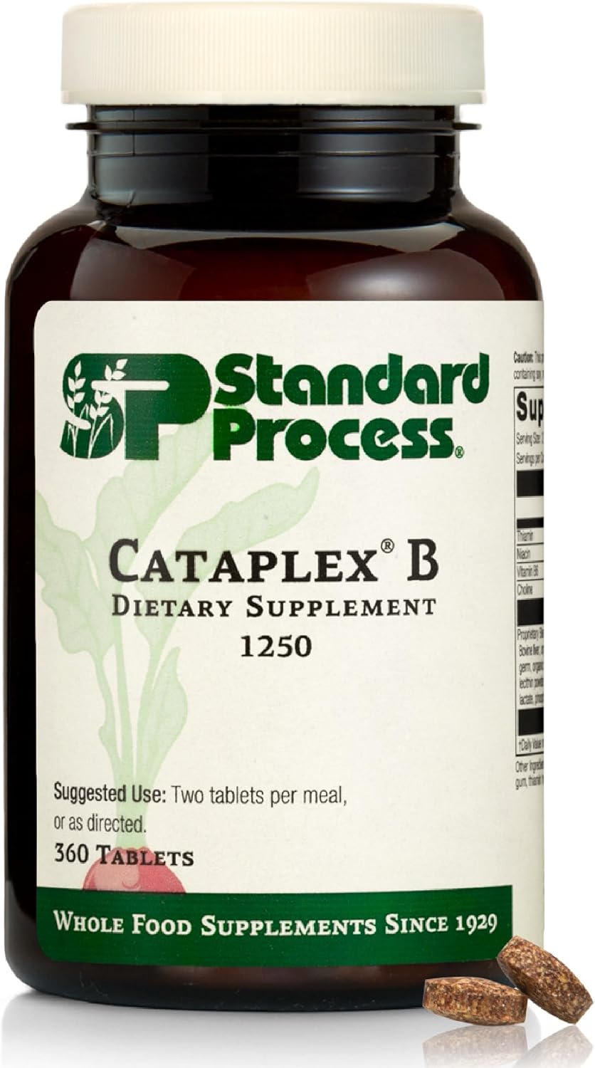 Standard Process Cataplex B - Nervous System & Heart Health Supplement - Contains B Vitamins for Energy Support - Supports Energy Metabolism - Non-Dairy & Non-Soy - 180 Tablets (90 Servings)