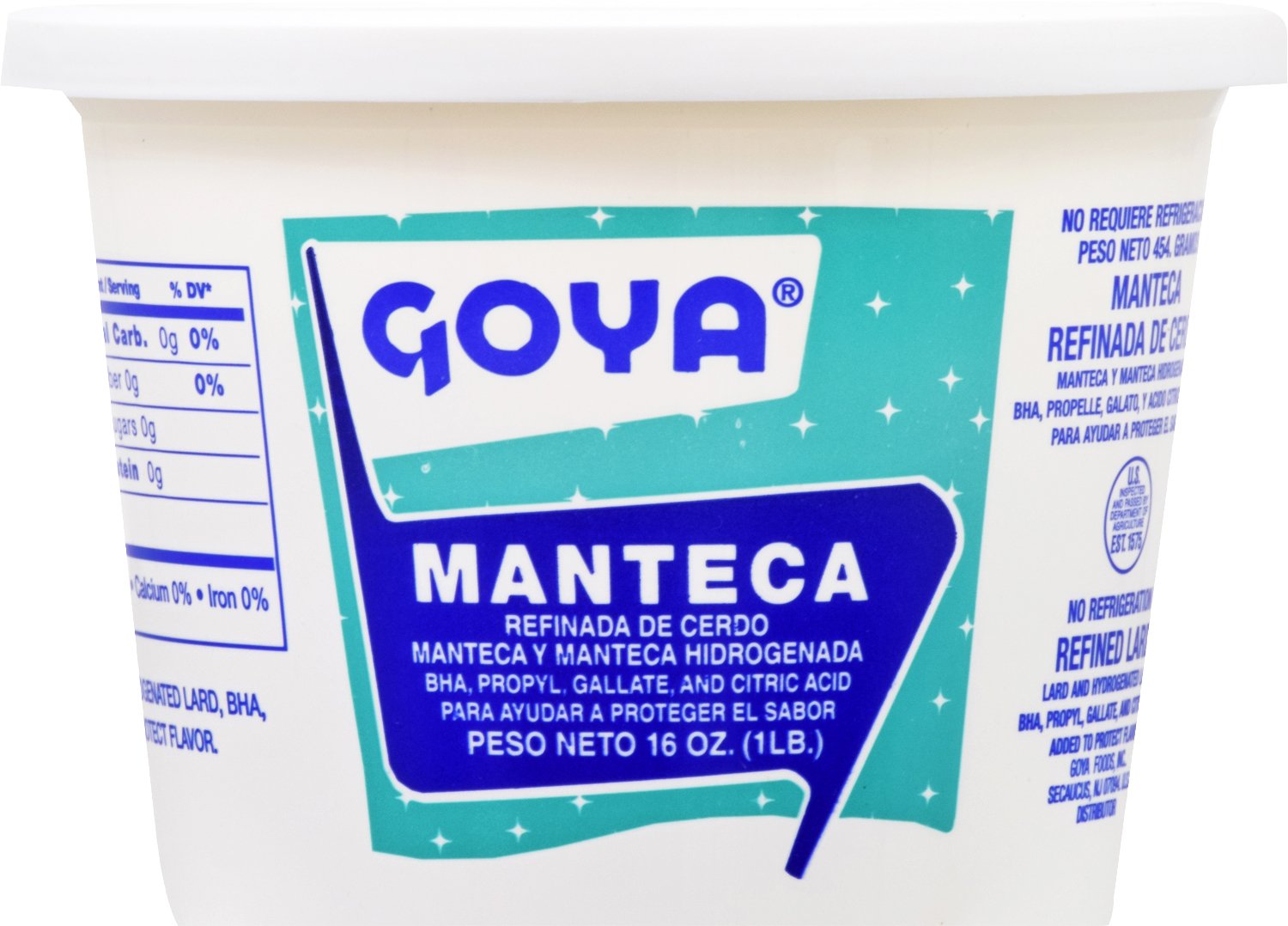 Goya Manteca Lard for Cooking and Baking, Rich Flavor for Tamales, 4 Pound | Bulk 4 Pound Tub, Premium Pork Fat, Rich Flavor for Tamales, Empanadas, And Pastries, Enjoy Any Time of Day, Great Taste