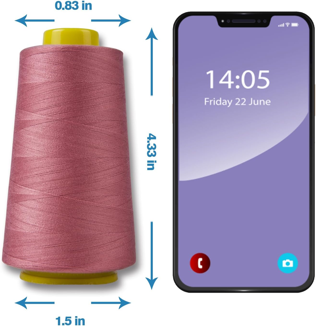 Black Serger Thread, All-Purpose Thread for Sewing, Polyester, 4 Cones of 3000 Yards Each Spool for Sewing Machine