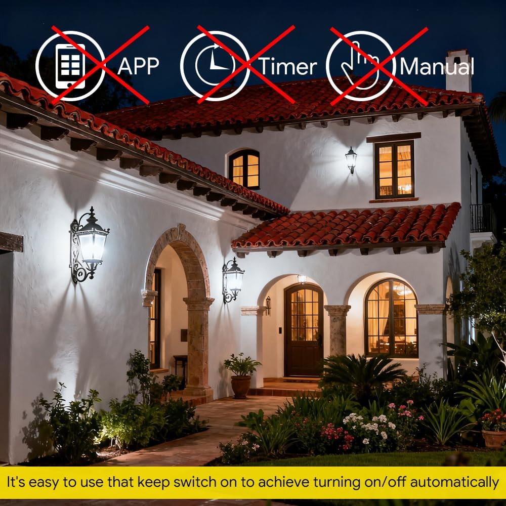 Energetic 4-Pack Dusk to Dawn LED Outdoor Light Bulb, 60 Watt Equivalent(6W), 800LM, Warm White 3000K, E26 Base