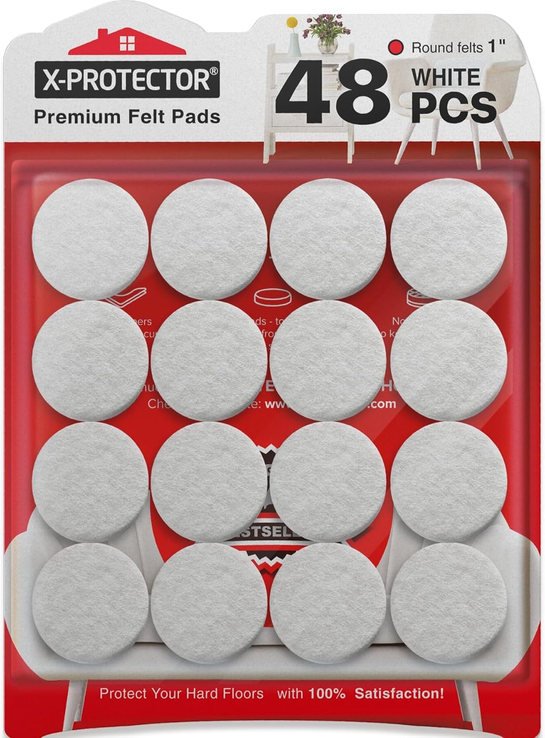 Felt Furniture Pads X-PROTECTOR 133 PCS Premium Furniture Pads - Felt Pads | Furniture Feet Wood Floor Protectors - Protect Your Hardwood & Laminate Flooring! Brown and Beige