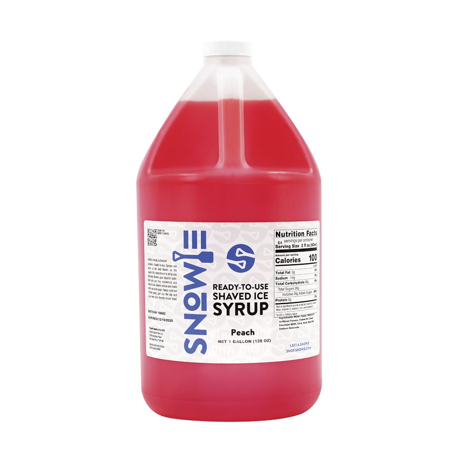SNOWIE Ready to Use Shaved Ice Snow Cone Syrup - Gallon (Cotton Candy Pink)