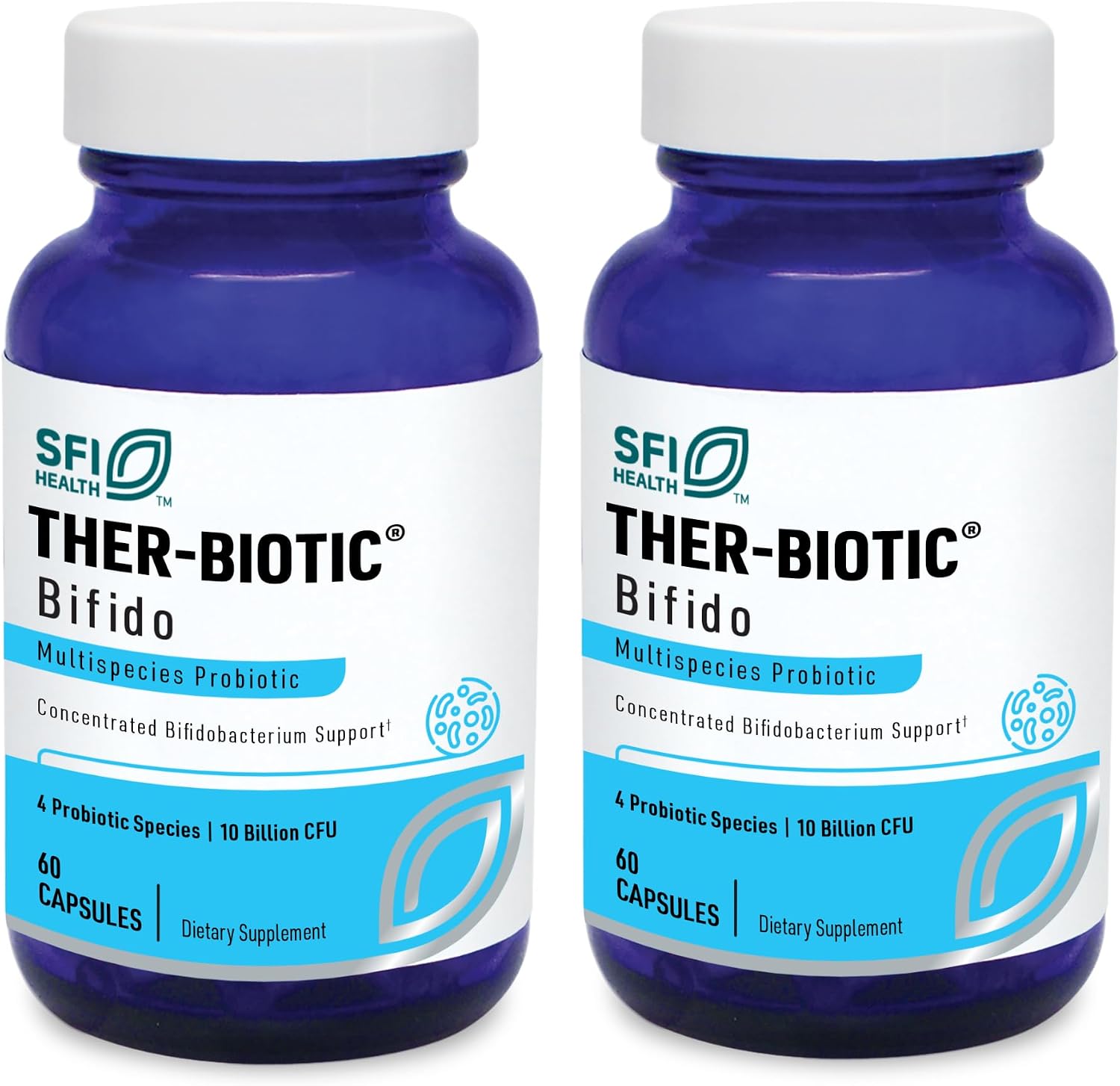 Klaire Labs SFI Health Ther-Biotic Factor 4-10b CFU Bifidobacterium Bifidum Probiotic with Breve, Lactis & Longum - Immune + Gut Health Support - Hypoallergenic Bifidobacterium Probiotic (60 Caps)