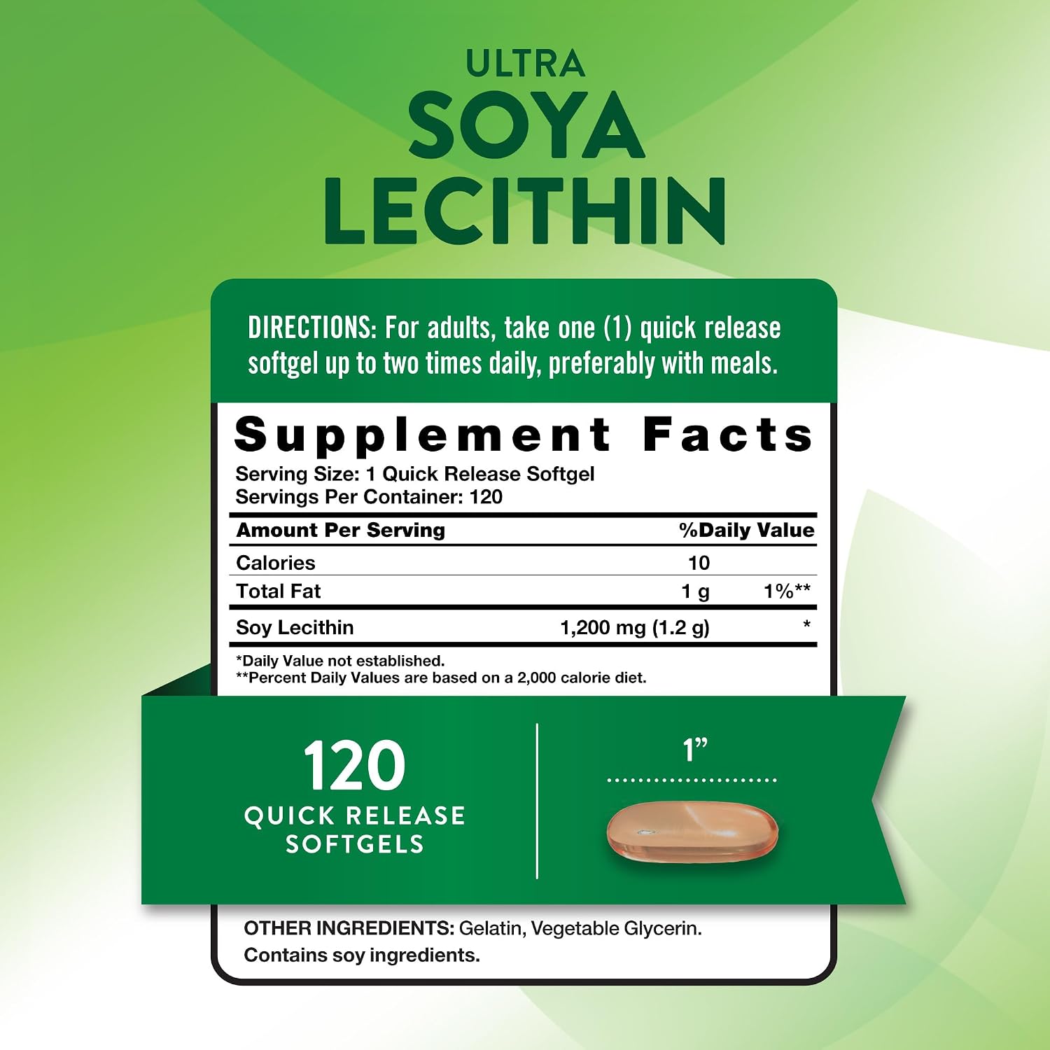 Nature's Truth Ultra Soy Lecithin | 1200 mg | 120 Softgels