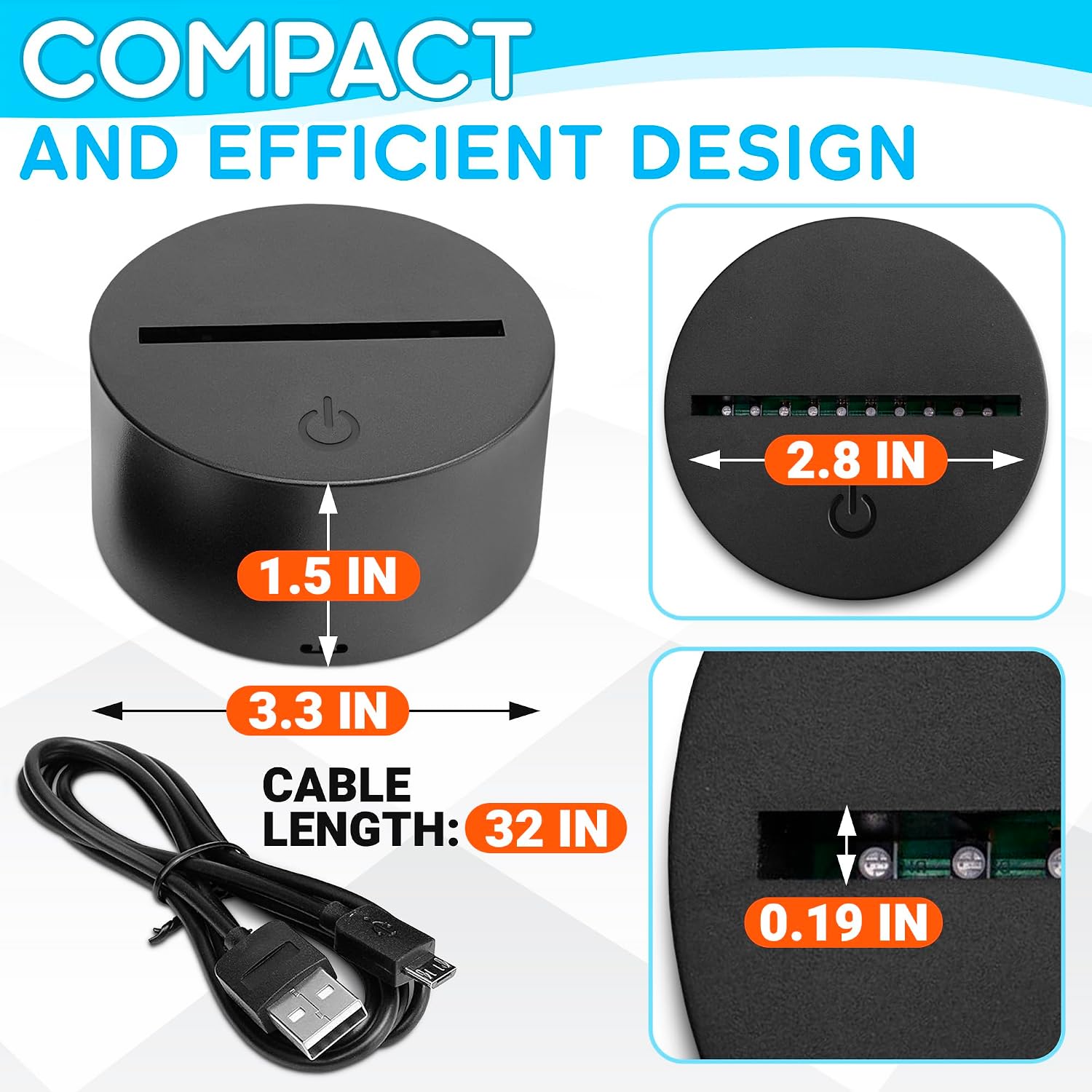 Reluen LED Light Base for Acrylic Signs, 16-Color Changing Display Stand
