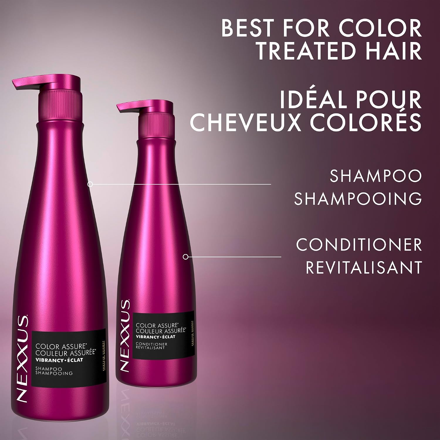 Nexxus Color Assure Shampoo for Vibrancy for Color Treated Hair Powered by Chromabond Sealer with Citric Acid 33.8