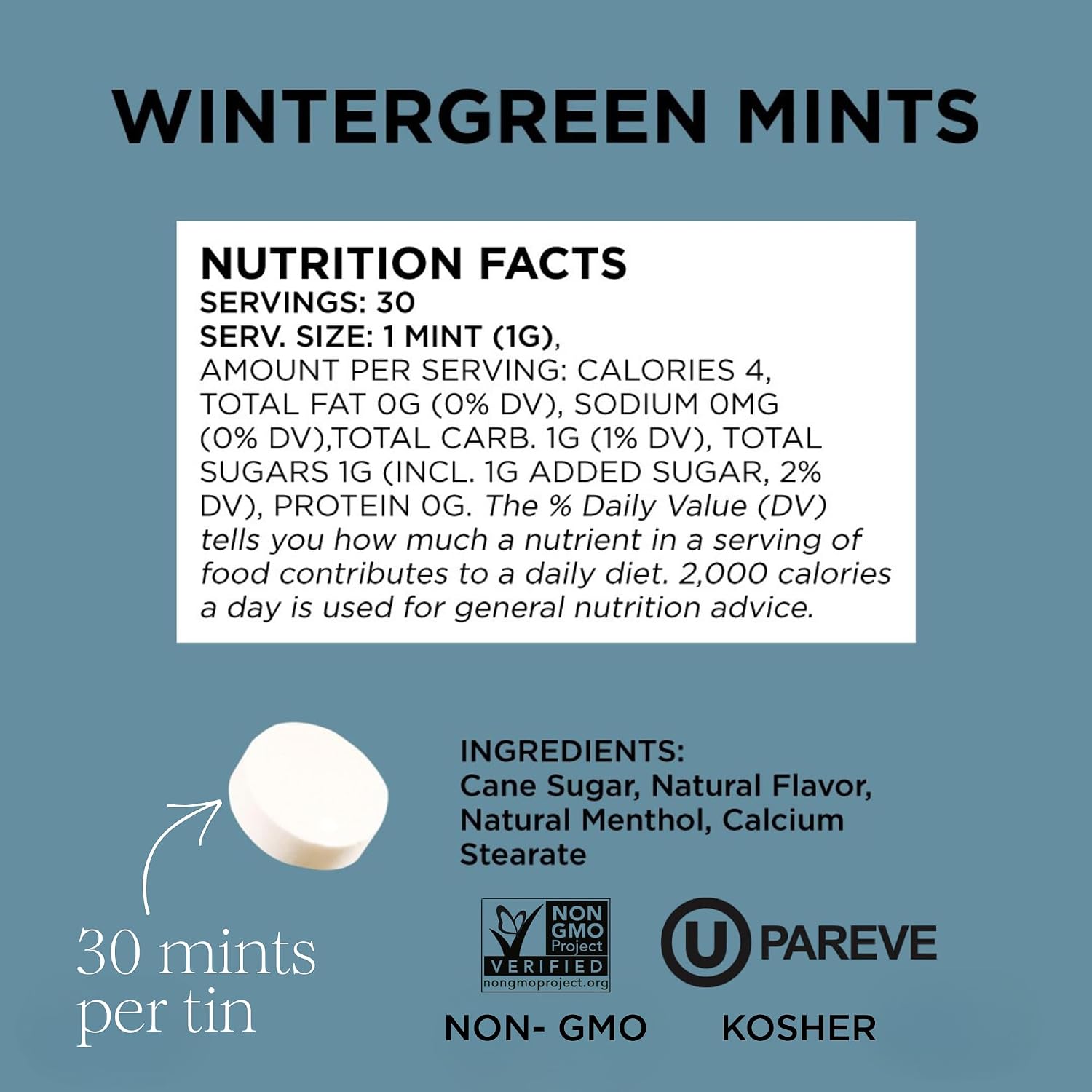 SIMPLY MINTS Natural Peppermint Breath Mints, 6 Pack (180 Pieces), Made With Real Peppermint Oil | Aspartame-Free, Sorbitol-Free, Xylitol-Free, Vegan, Kosher, Non-GMO
