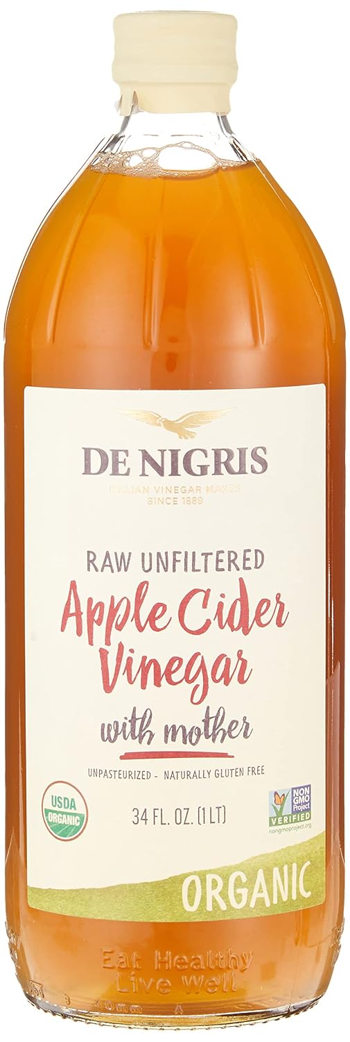 De Nigris Organic Apple Cider Vinegar, 34 Ounce (Pack of 2)