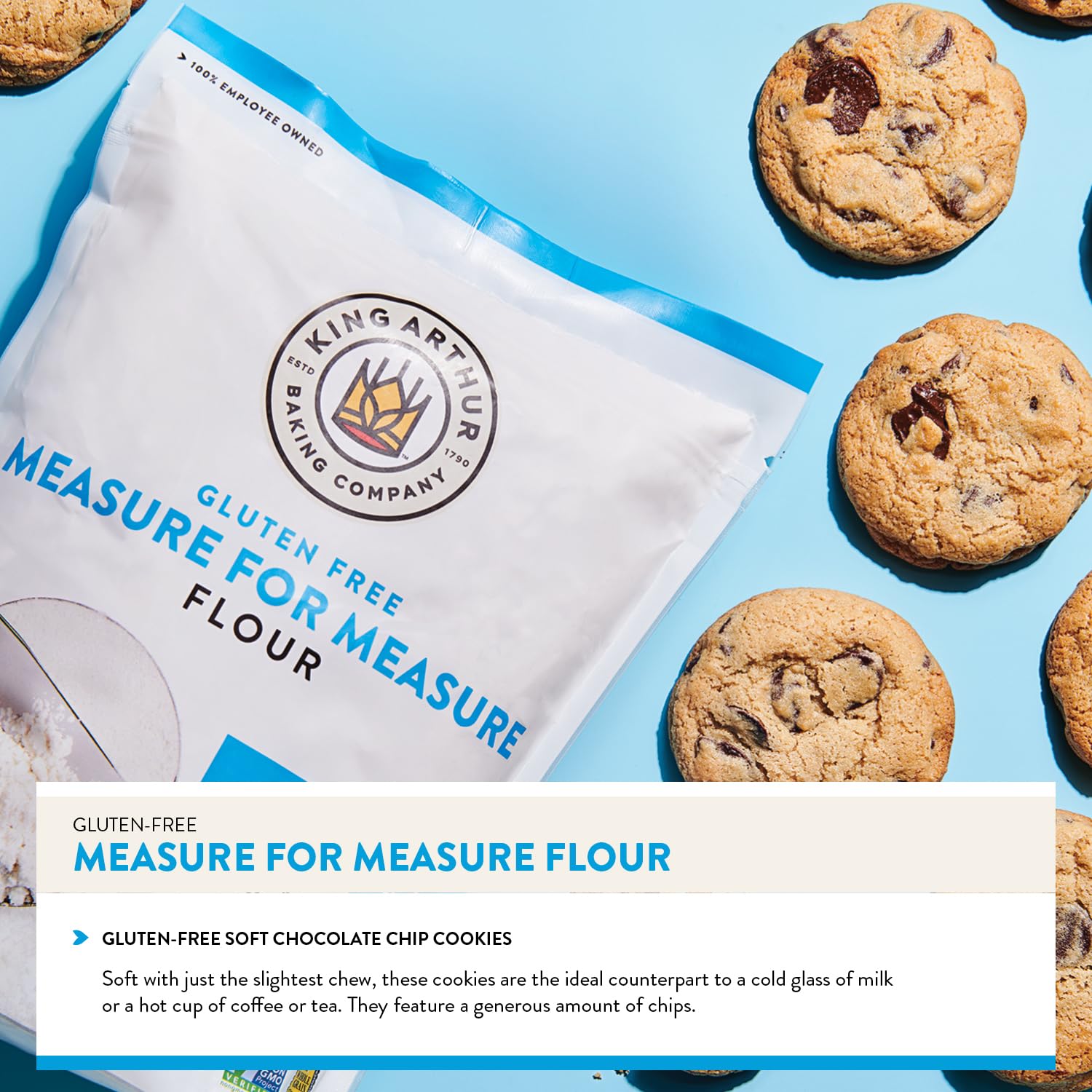 King Arthur Measure for Measure Gluten-Free Flour: All-Purpose 1:1 Substitute for Wheat Flour, Non-GMO, Kosher Certified, 3 lbs Bag for Baking Cookies, Cakes, Muffins