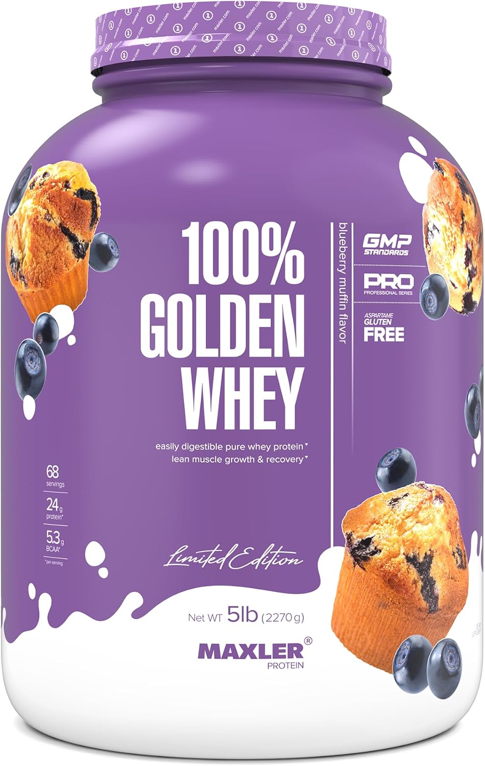 100% Golden Whey Protein - 24g of Protein per Serving - Whey Protein Powder for Pre Post Workout - Fast-Absorbing Whey Concentrate, Isolate & Hydrolysate Blend - Vanilla Ice Cream 2 lb