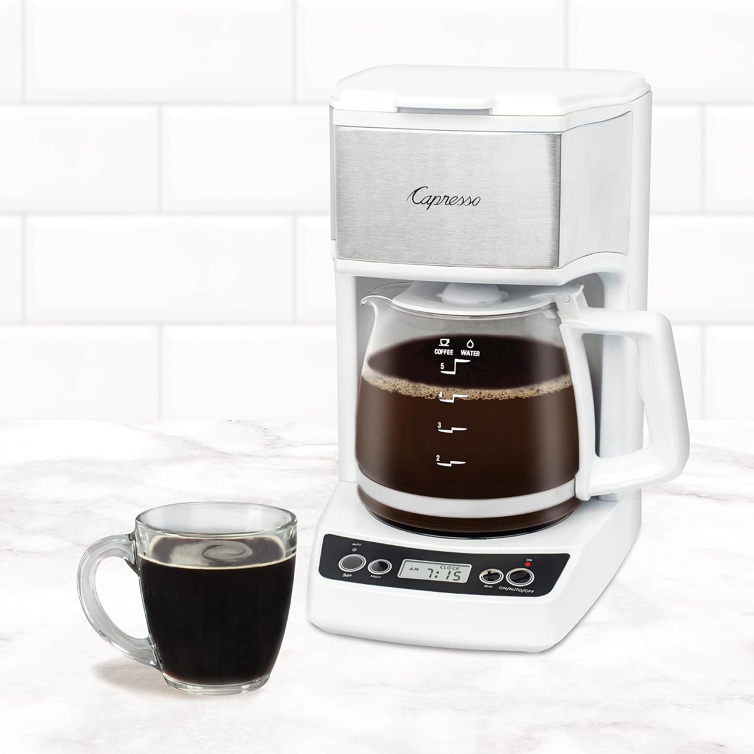 Capresso 5-Cup Mini Drip Coffee Maker, Black and Stainless Steel