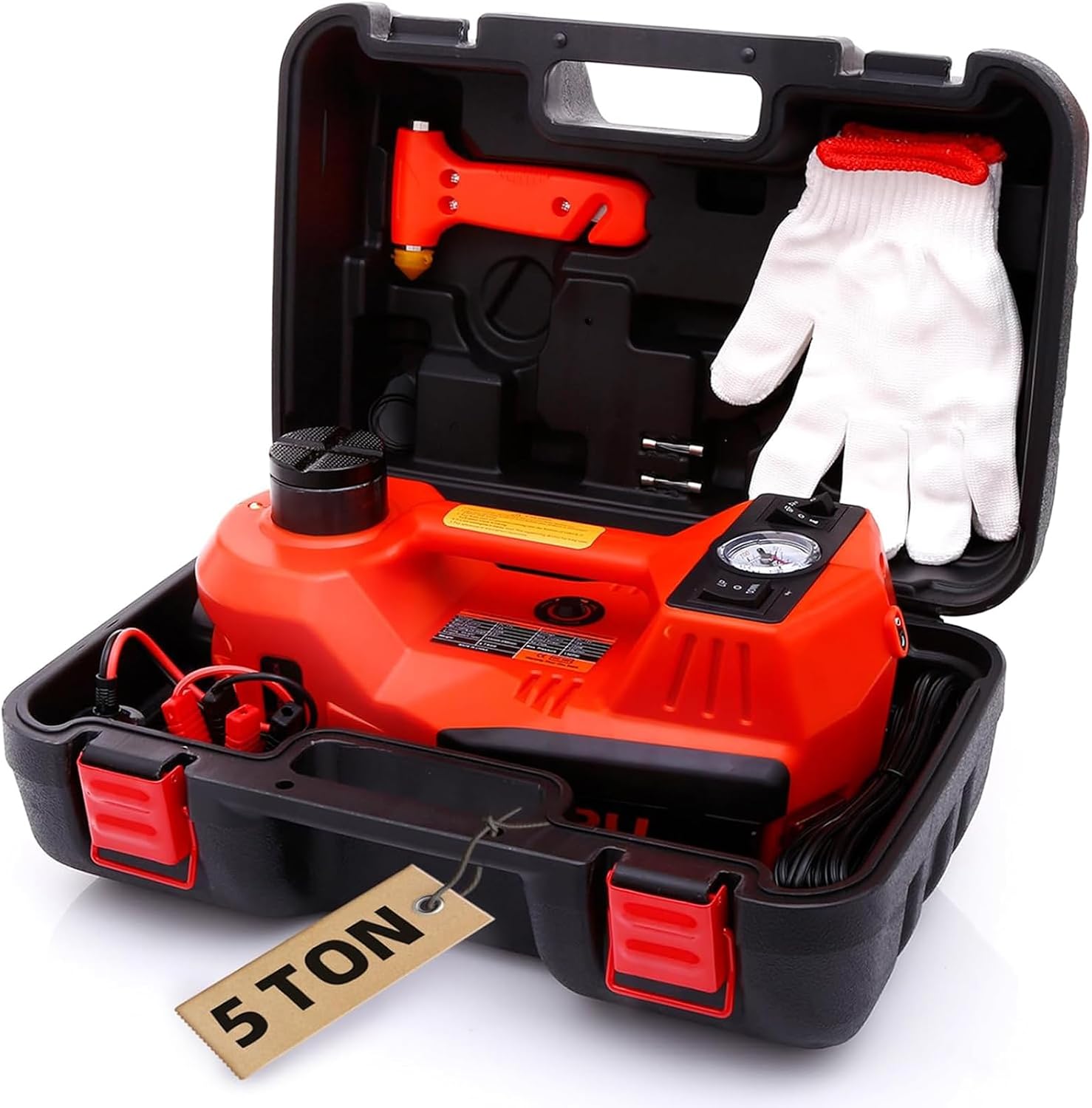 STANDTALL Electric Car Jack 5 Ton 12V Hydraulic Jack, Built-in Inflator