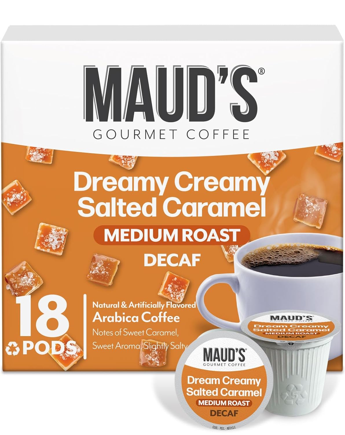 Maud’s Decaf Dark Roast Coffee Pods, 100ct | Decaffeinated Coffee in Single Serve Pods – Compatible with Keurig Coffee Makers