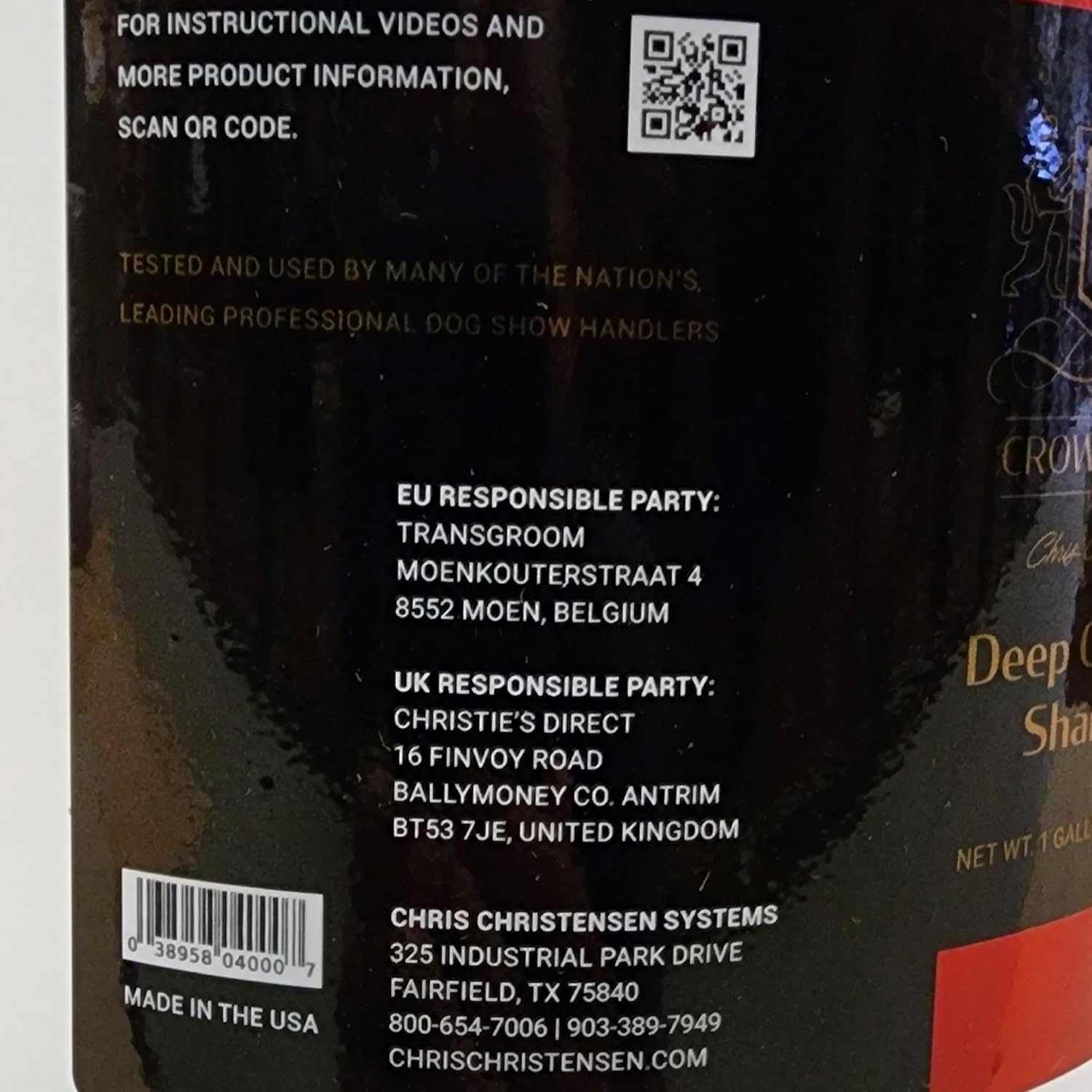 Crown Royale Deep Cleansing Dog Shampoo Concentrate, Revives Color and Texture, Nourishes and Stimulates Hair Growth, Made in USA, 1 gal