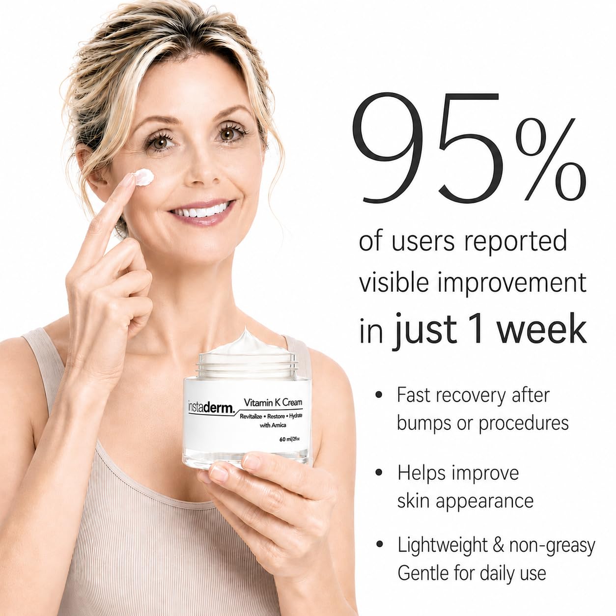 Vitamin K Cream-Revitalizing Formula with Arnica for the Appearance of Brusing, Spider Veins, Broken Capillaries