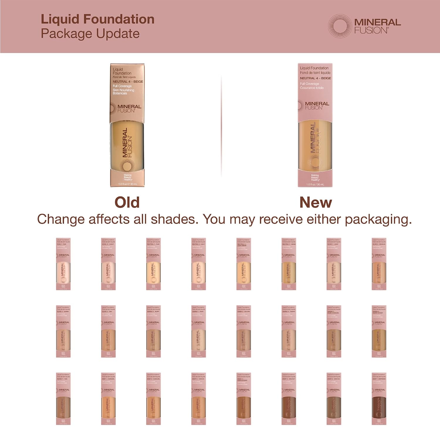 Mineral Fusion Full Coverage Liquid Foundation (Cool 1, Fair), 1 Fl Oz
