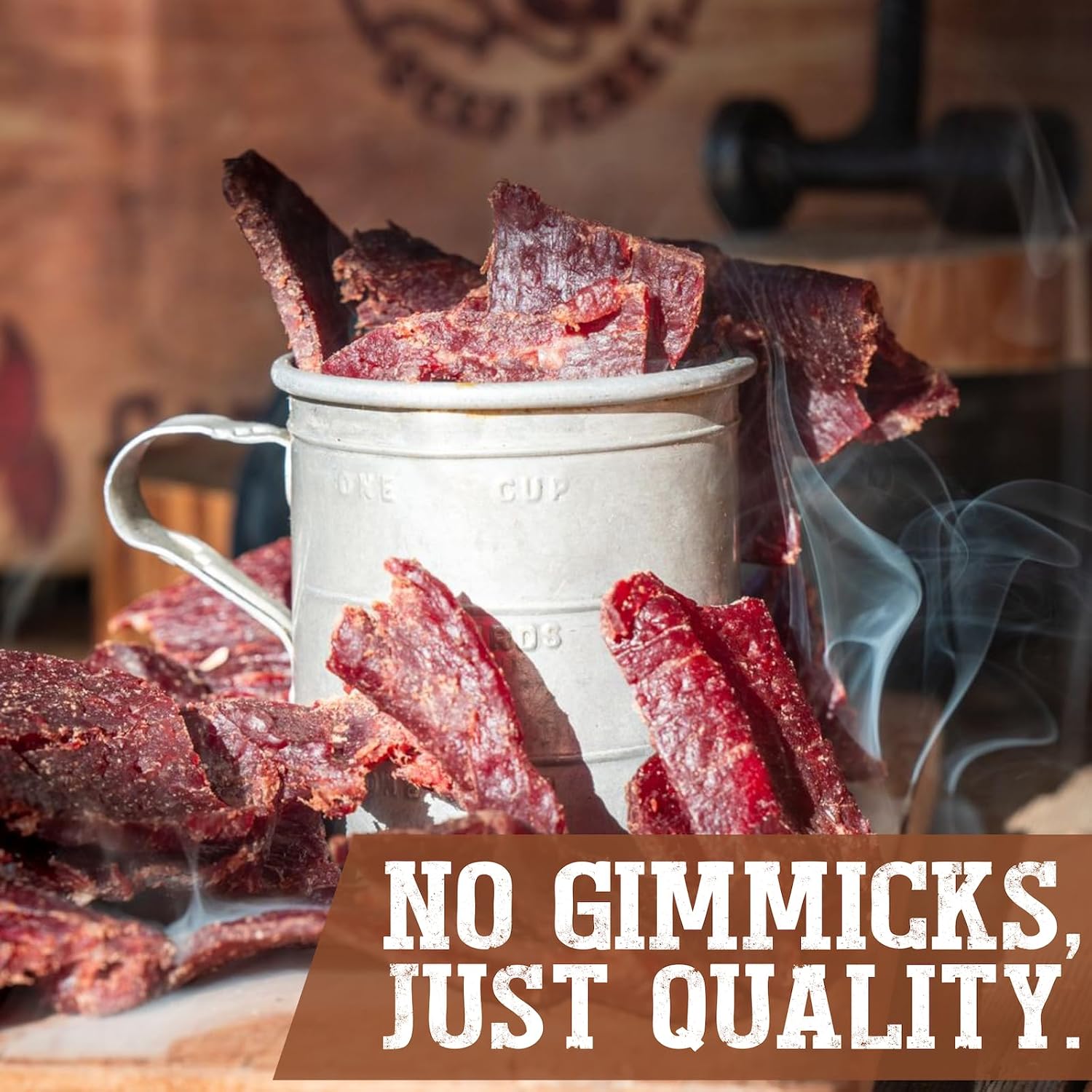 Cattleman's Cut Original Beef Jerky, Premium Marinated Steak High Protein Meat Snacks, Keto Friendly, Gluten Free, Carnivore Travel Snack, Resealable Bag, 10 Ounces