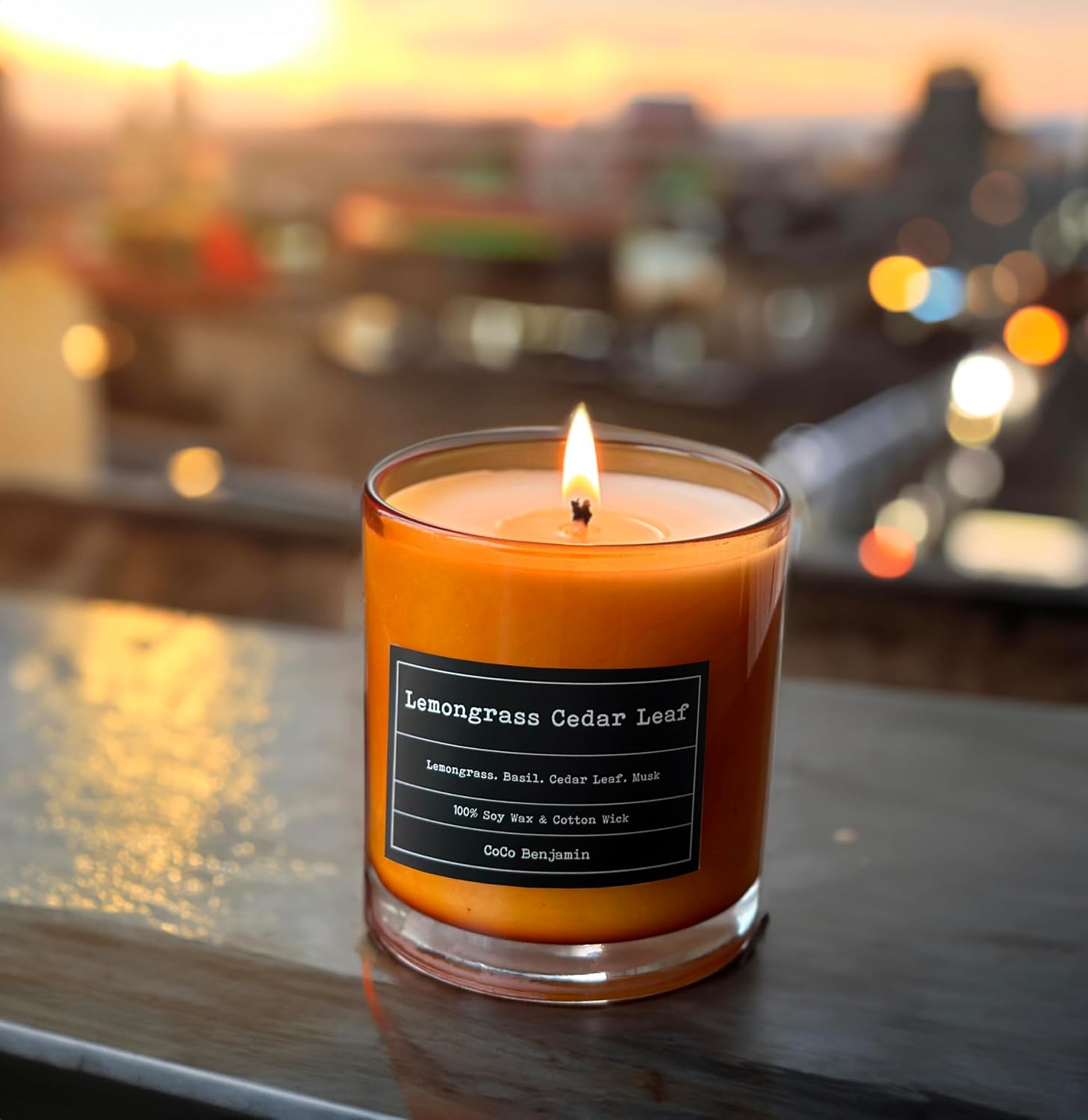 100% Natural Soy Wax Candle by CoCo Benjamin - Highly Scented & Hand-Poured Luxury Candle ((Majestic Balsam Fir Trees) - Clean Burning Cotton Wick