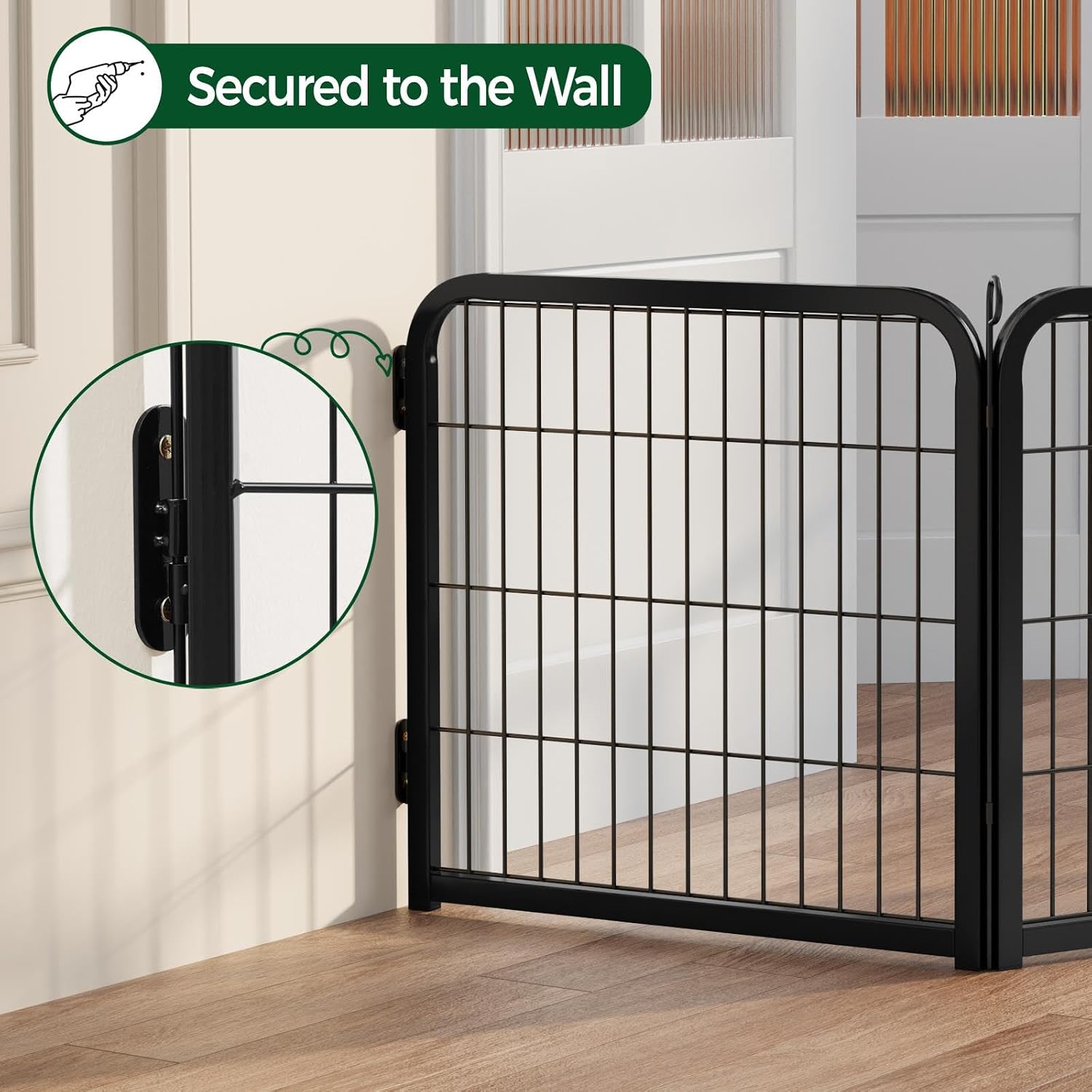 Yaheetech Dog Playpen 24in 16 Panels Pet Fence for Indoor Yard RV Camping | Easy Setup, Heavy Duty Rustproof Frame with Secure Latch Door, DIY Layouts,Foldable Storage, for Puppies & Small Dogs