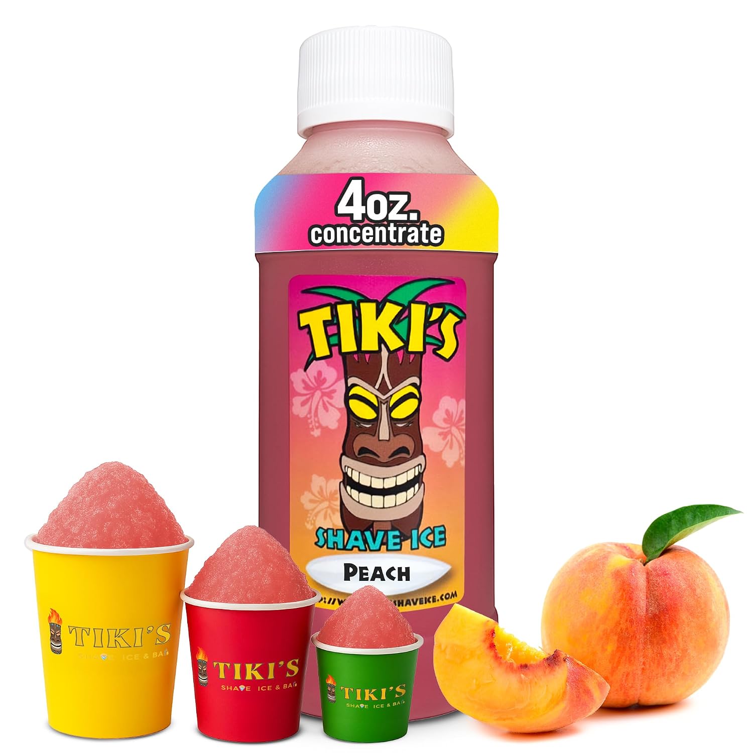 Tiki's Shave Ice Syrup Concentrate for Snow Cones & Shaved Ice - Natural Syrup for Beverages & Desserts - Ideal for Snow Cone