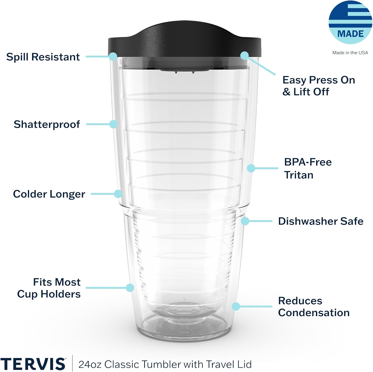 Tervis Plastic 1069599 Coca-Cola - Diet Coke Tumbler with Wrap and Frosted Lid 24oz, Clear