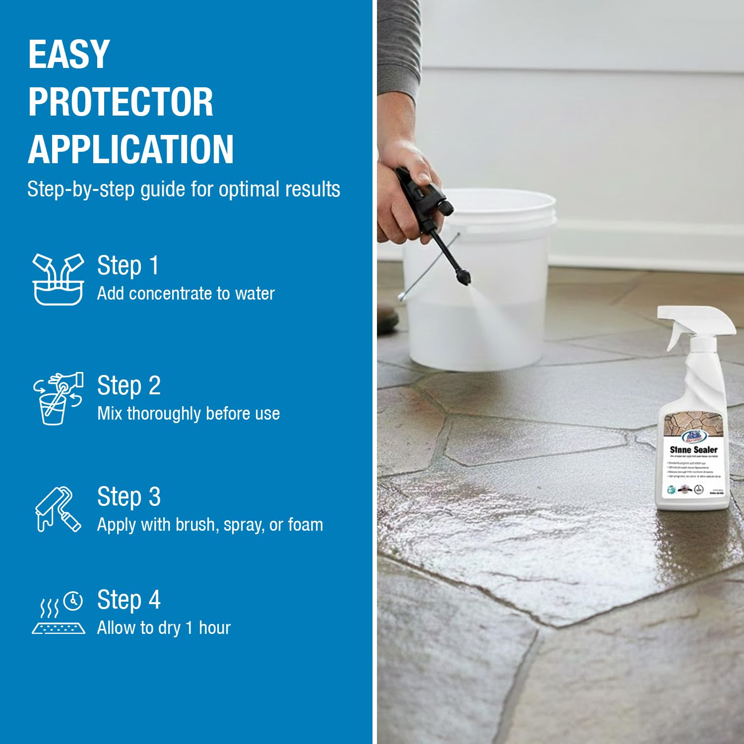 Rainguard Water Sealers Stone Sealer, Penetrating Protection Against Moisture Damage and Stains, for All Stone Surfaces, Silane/Siloxane Waterproofer, Natural Finish, Ready to Use, 5 Gallons | Silane Siloxane Waterproofer, Protects Against Moisture Damag…