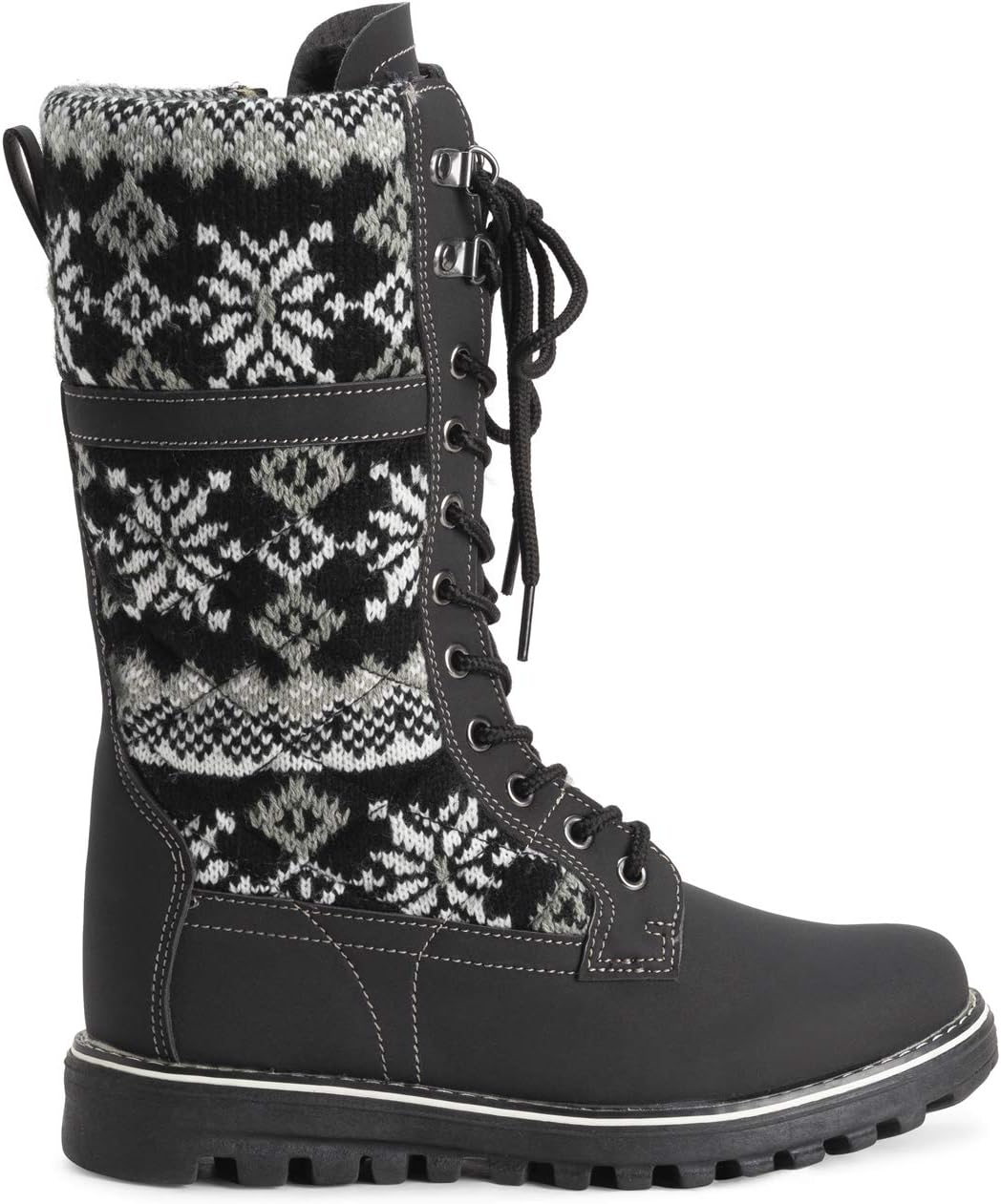 POLAR Womens Faux Fur Warm Thermal Waterproof Outdoor Walking Snow Winter Rubber Sole Calf Boots
