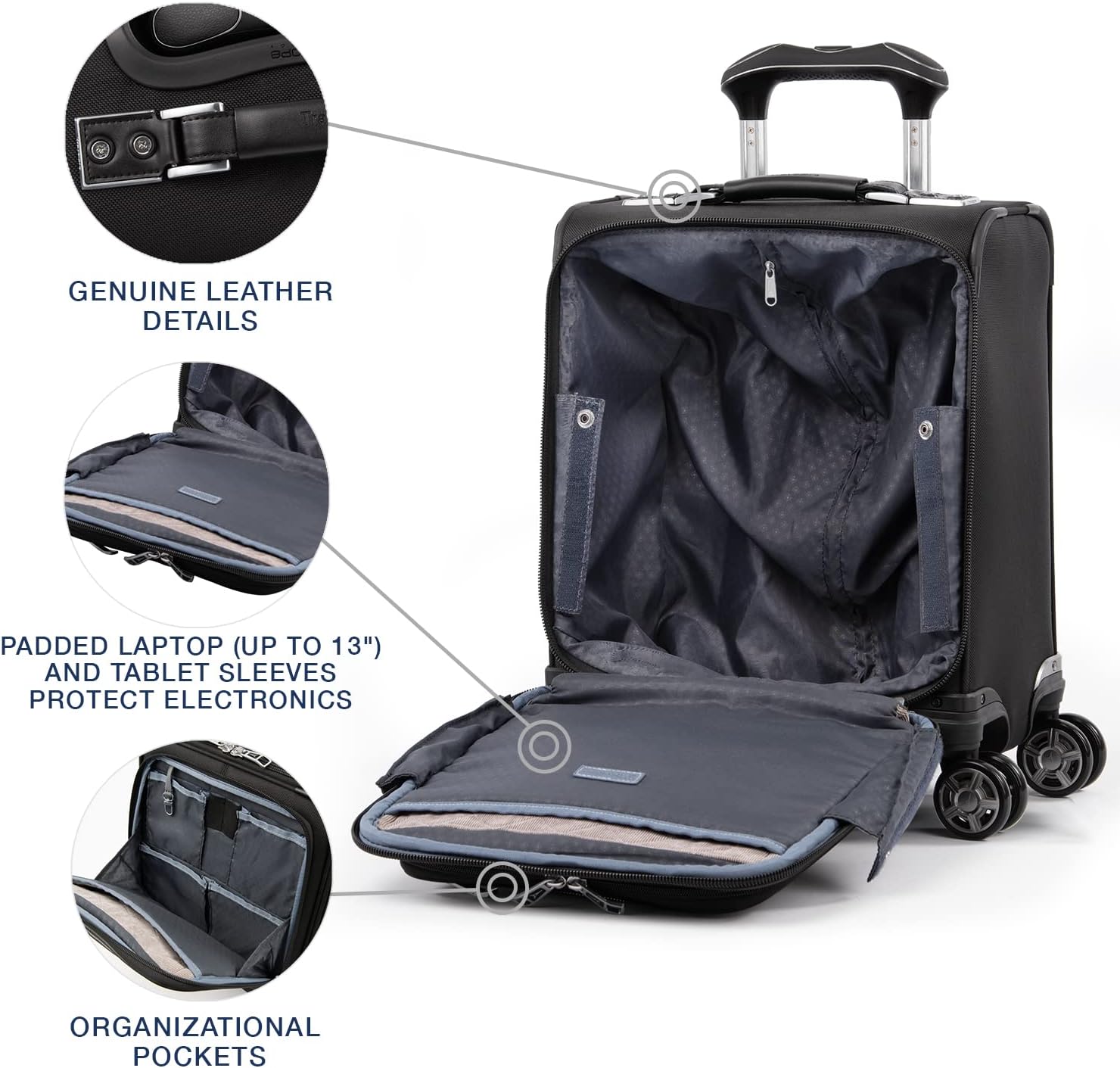 Travelpro Platinum Elite Underseat Spinner Tote Bag with USB Port