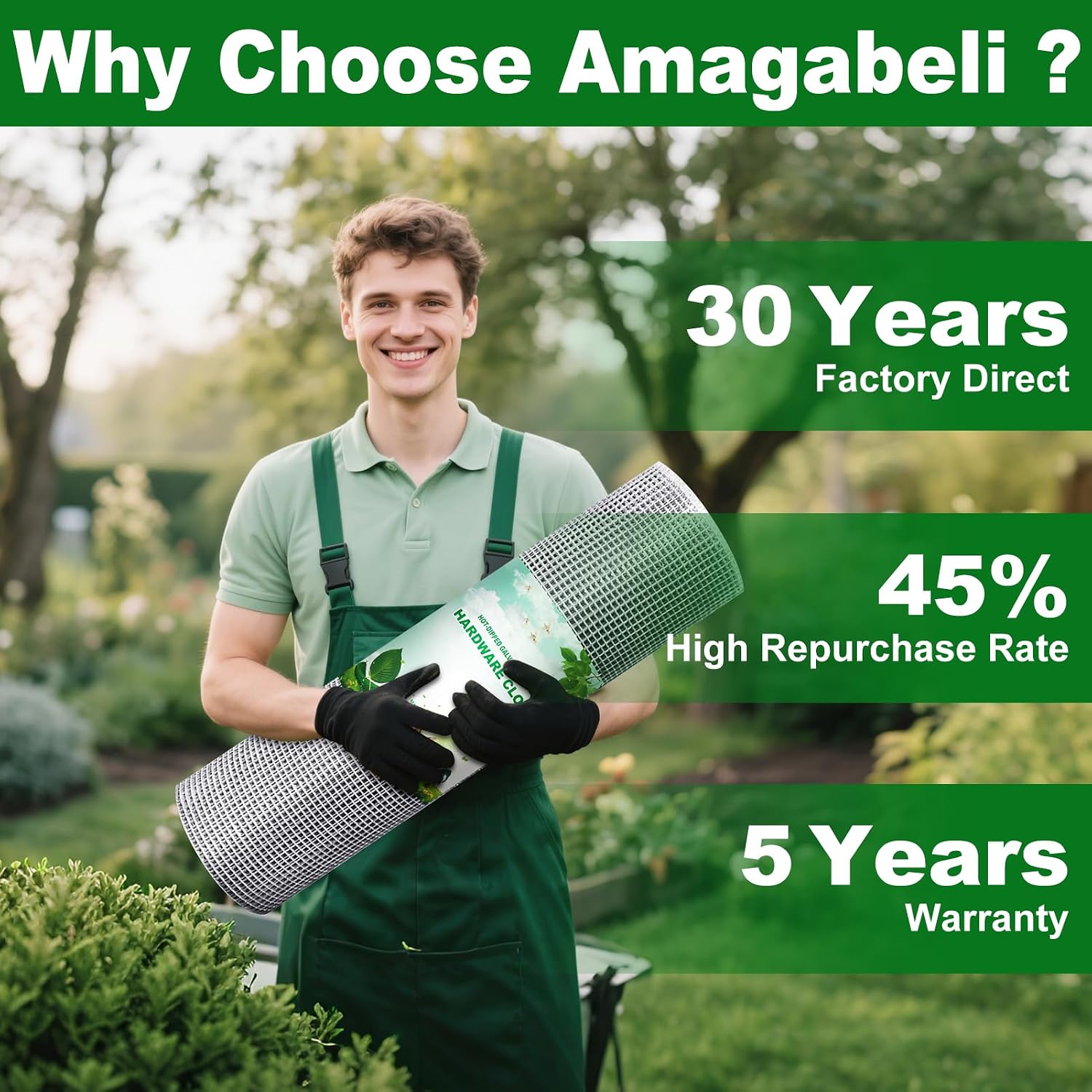 Amagabeli Hardware Cloth 1/2 inch 36 x 100 ft 19 Gauge Chicken Wire Fence Hot-Dipped Galvanized After Welding Welded Wire Fencing Mesh Roll Garden Plant Support Poultry Rabbit Cage Snake Gopher