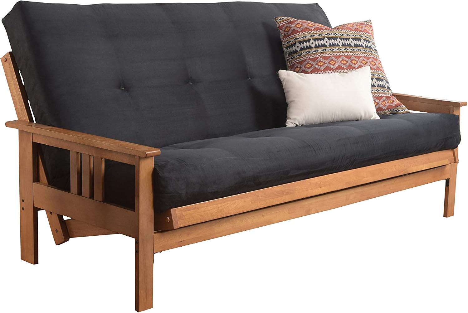 Kodiak Furniture Monterey Queen Size Futon Set, Suede Black