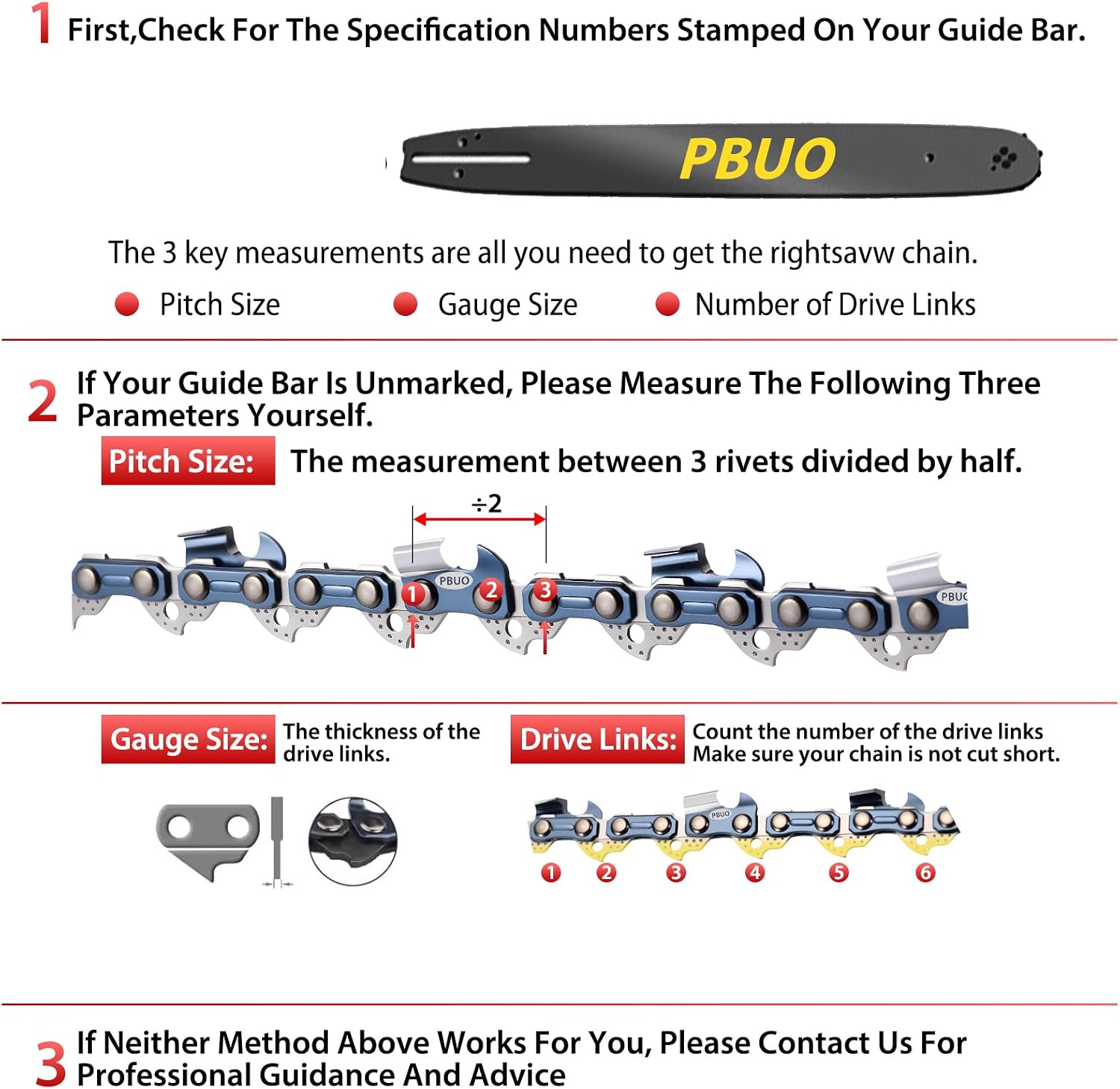 18 Inch Chainsaw Chain Replacement .325" Pitch .063" Gauge 68 Drive Links, Fits Stihl (PRE 2023 .063" Gauge) 025, MS250, MS251, 3005 008 4717-36390050068, Full Chisel, 3 Pack | P-Series