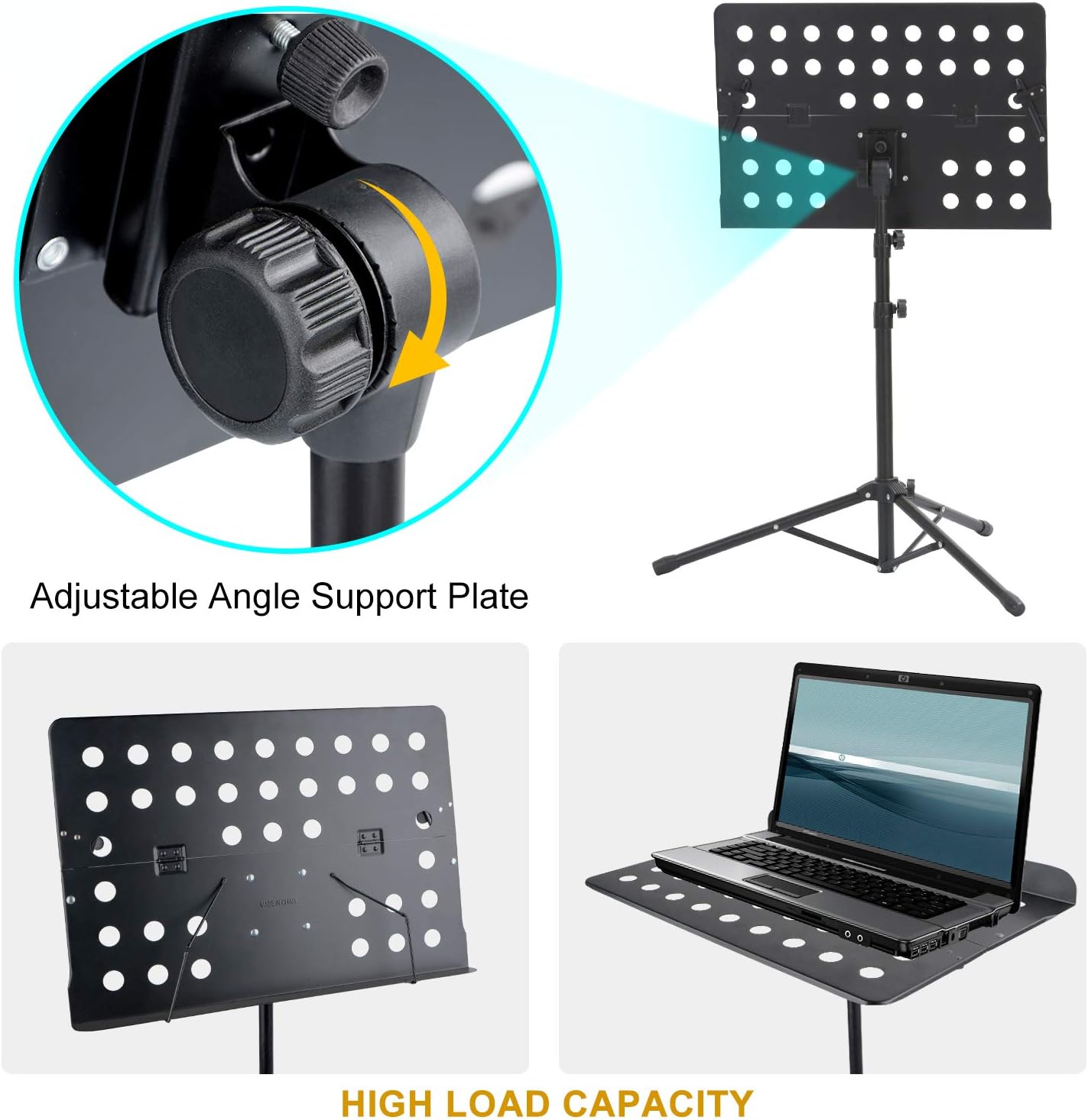 Klvied Folding Sheet Music Stand with Violin Hanger