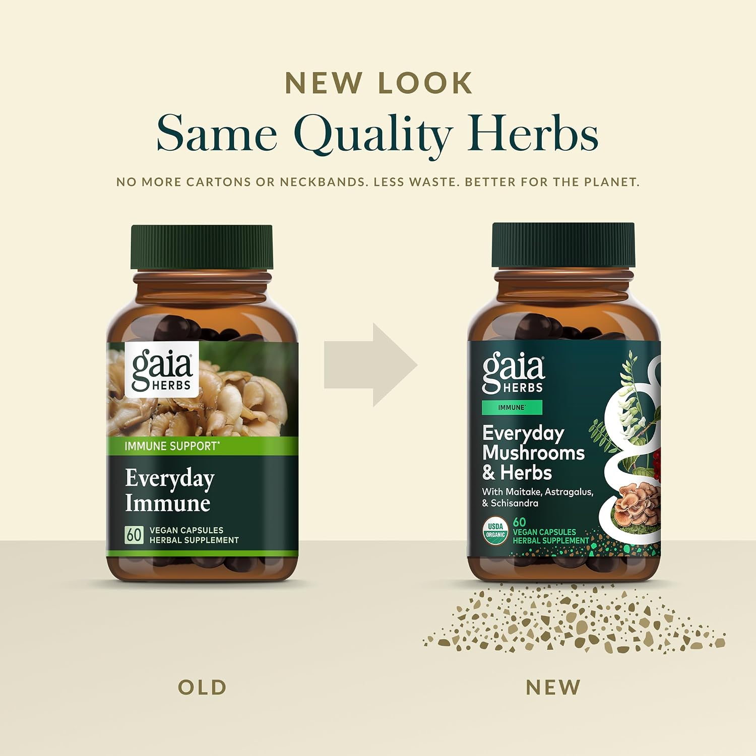 Gaia Herbs Everyday Immune - Mushroom & Herbal Support Supplement to Help Aid Overall Wellness* - with Turmeric, Astragalus, Schisandra, Cordyceps