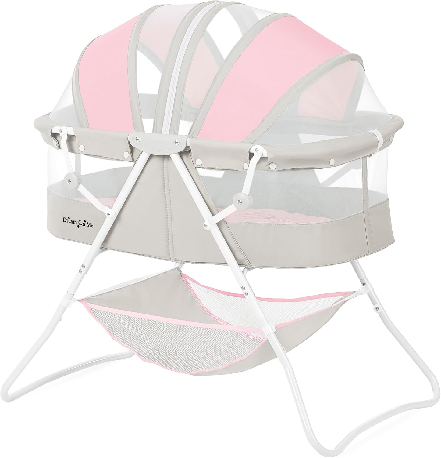 Dream On Me Karley Bassinet in Grey and Pink