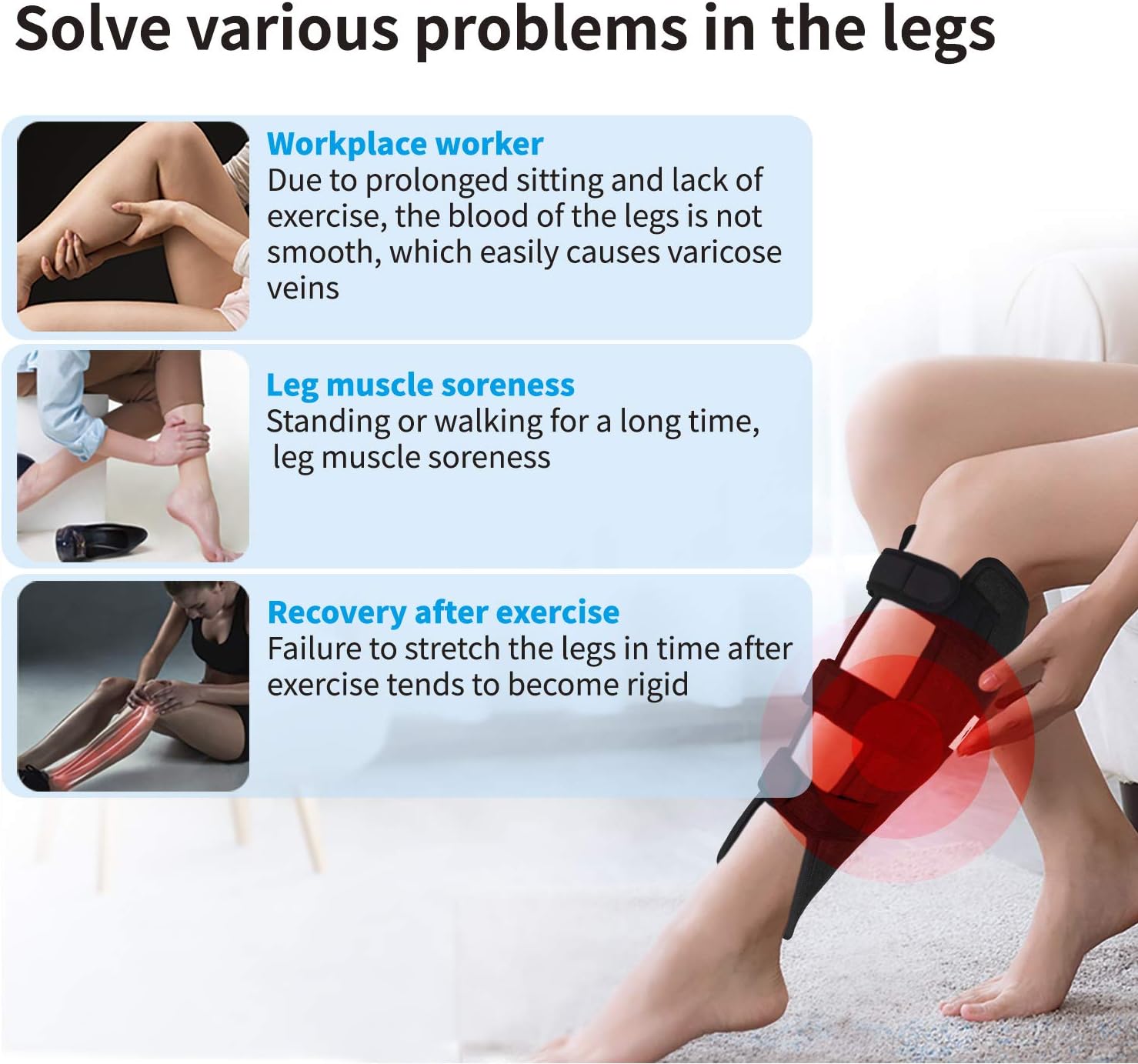 DGXINJUN Red Light Therapy Device for Body Calf Arm Pain Relief Near Infrared Light Therapy 850nm LED Muscle Wrap for Leg Home Use Nerve Damage Deep