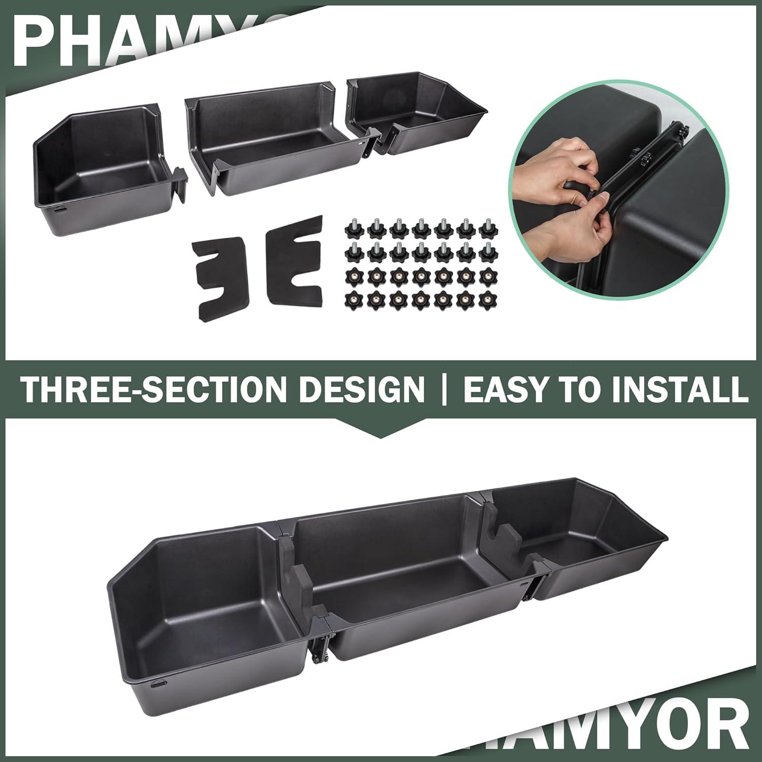 Upgraded Rear Under Seat Storage Box Compatible with 2015-2024 Ford F150 SuperCrew Cab & Crew Cab
