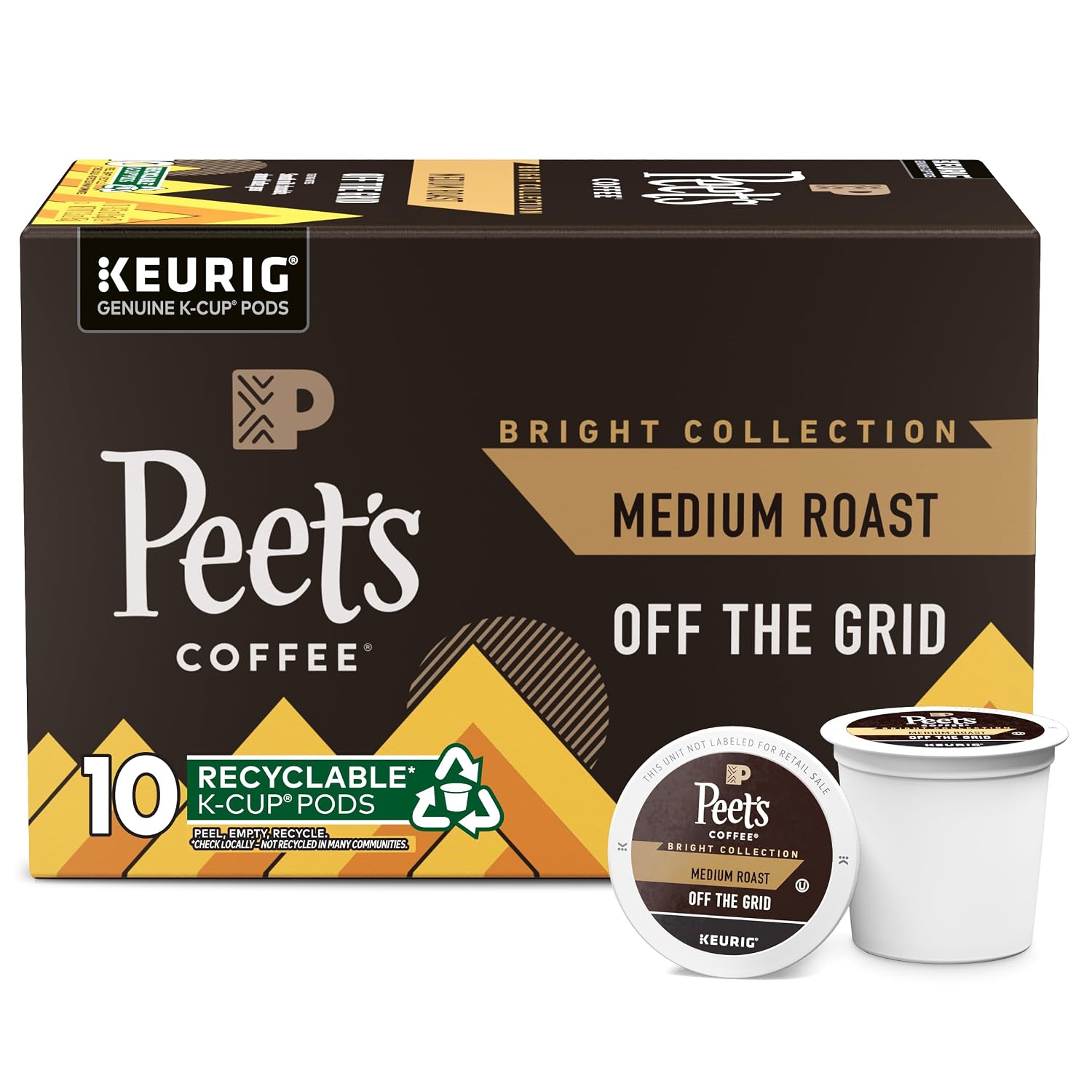 Peet's Coffee, Medium Roast Keurig K-Cup Pods, 100% Arabica Coffee - Big Bang 60 Count (6 Boxes of 10 K-Cup Pods)