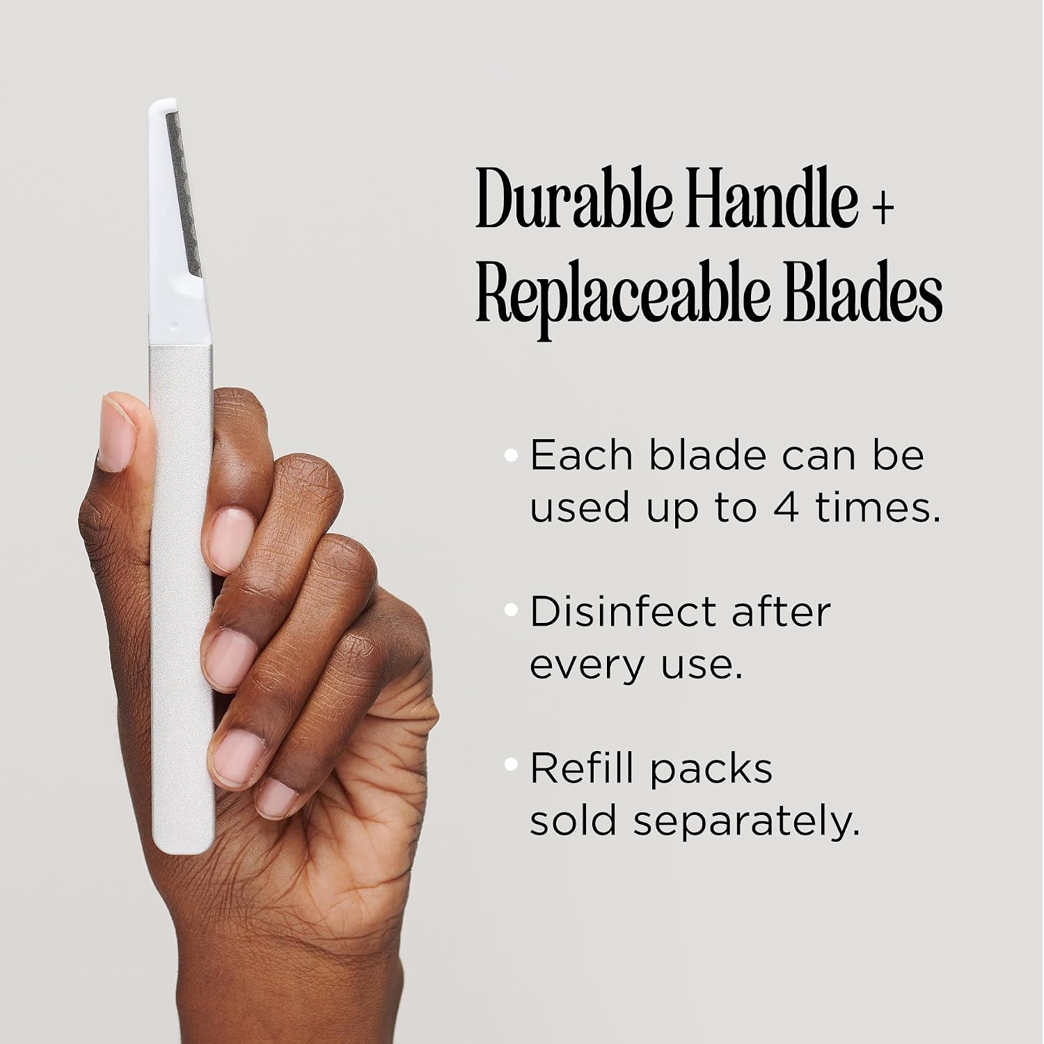 Professional-Grade Dermaplaning Tool – Precision Exfoliation, Removes Peach Fuzz & Dead Skin, Aluminum Handle, Refillable Blades