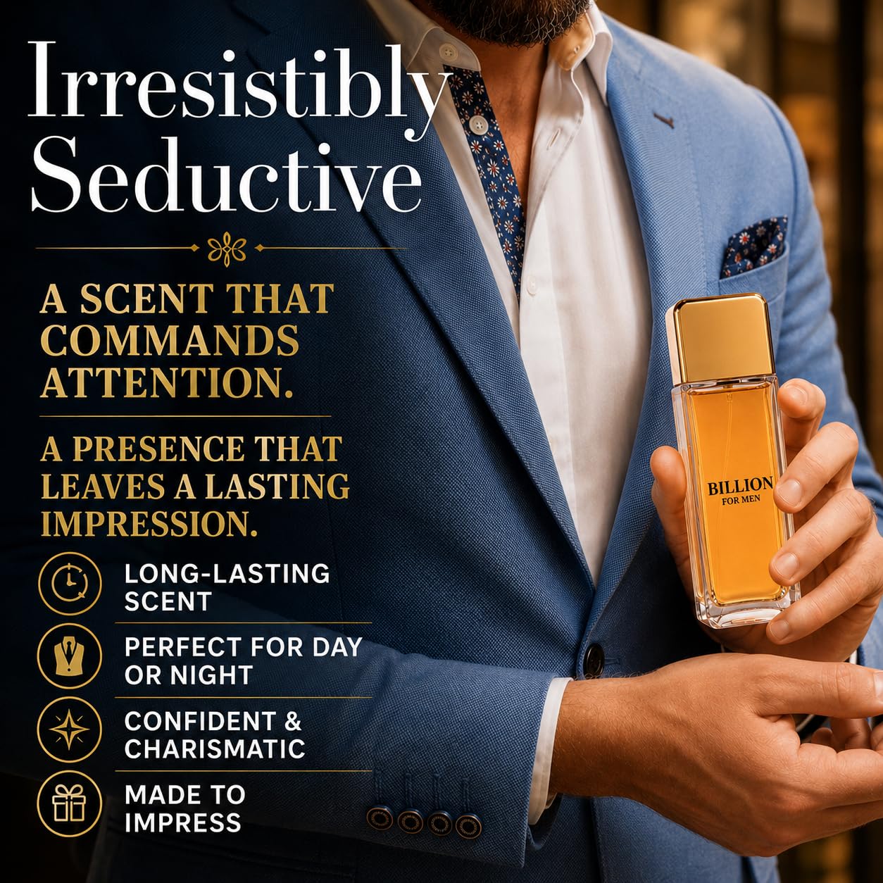 Sandora Fragrances Billion For Men Eau de Toilette Spray - Men's Fragrance with Citrus, Mint