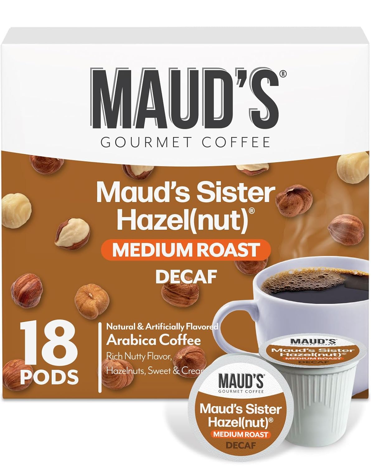 Maud’s Decaf Dark Roast Coffee Pods, 100ct | Decaffeinated Coffee in Single Serve Pods – Compatible with Keurig Coffee Makers
