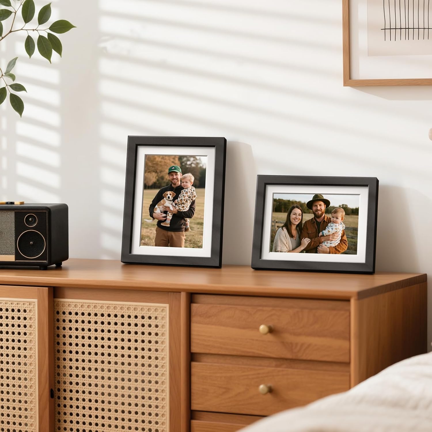 HappyHapi 8x10 Picture Frame Set of 6, Wall or Tabletop Display, White