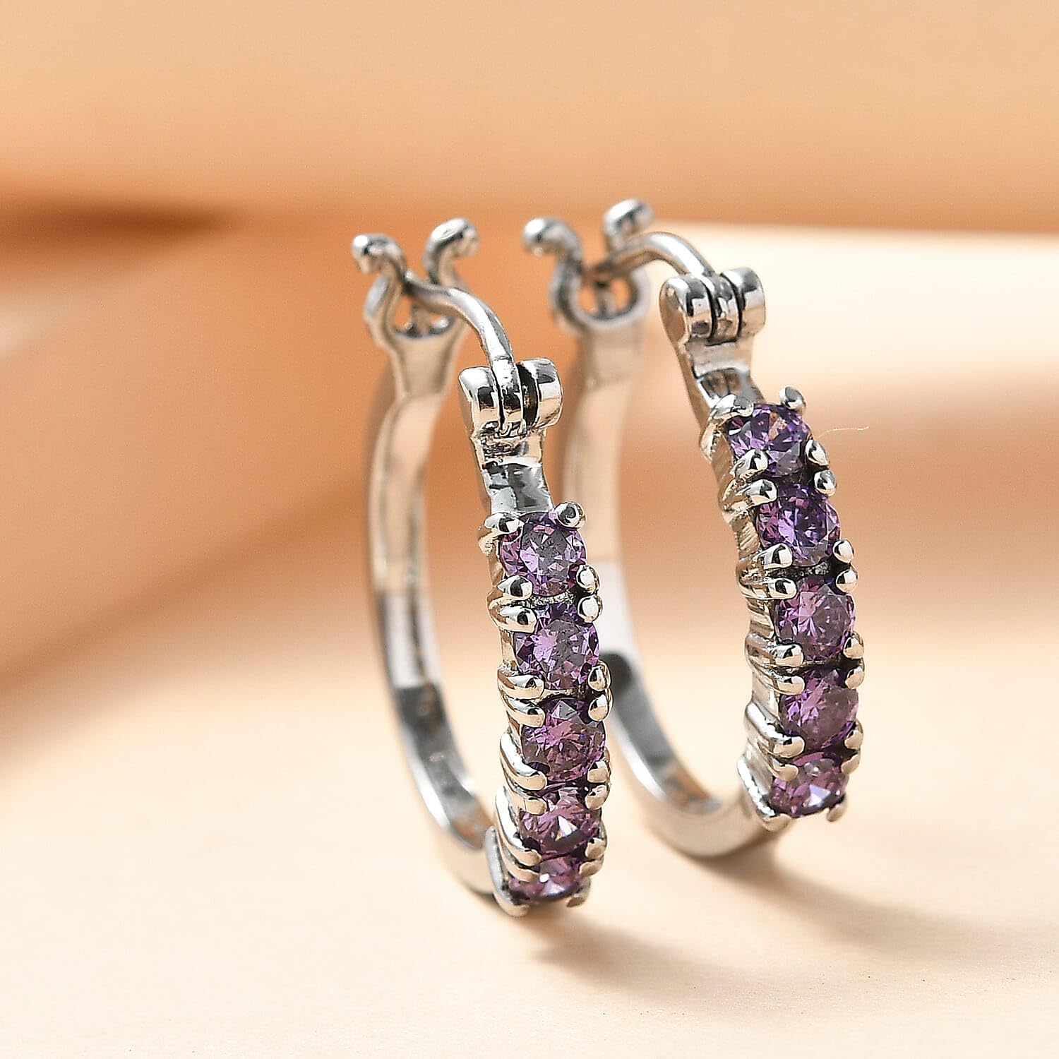 Blue Cubic ZirconiaEarrings in Stainless Steel