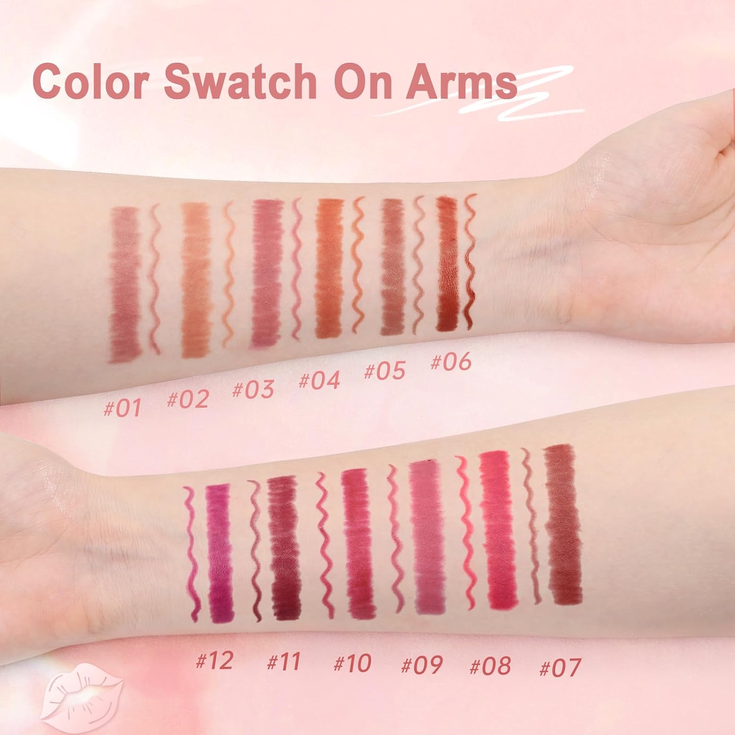 QiBest 7Pcs Matte Liquid Lipstick + 1Pcs Lip Plumper Makeup Set Kit, Pigmented Long Lasting Lip Gloss Set