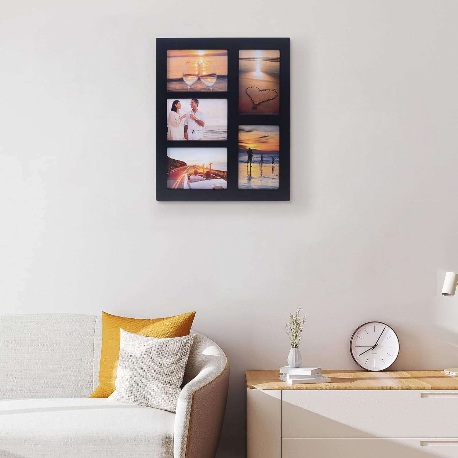 4x6 5-Opening Collage Picture Frame Black Wood