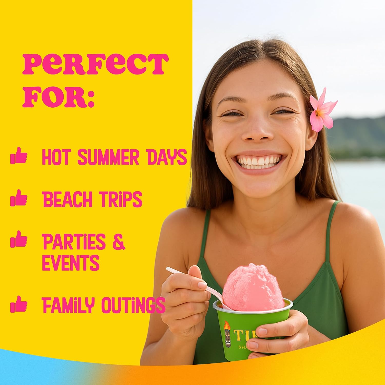 Tiki's Shave Ice Syrup Concentrate for Snow Cones & Shaved Ice - Natural Syrup for Beverages & Desserts - Ideal for Snow Cone