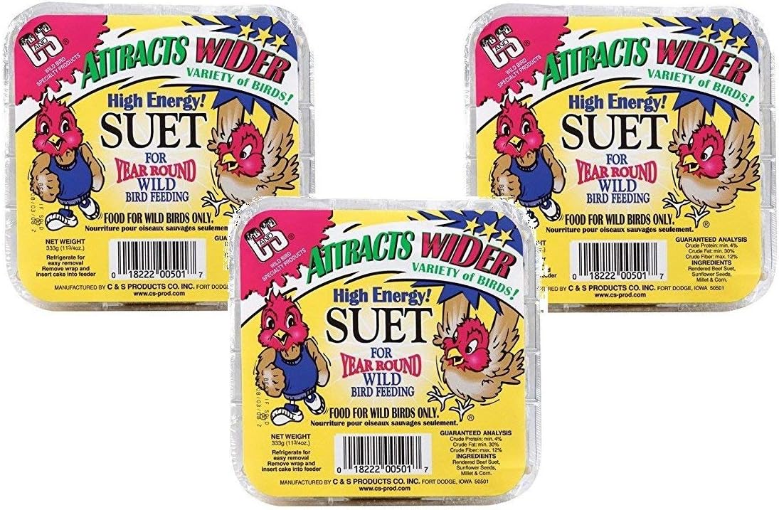 C&S (3 Pack) High Energy Suet for Wild Birds