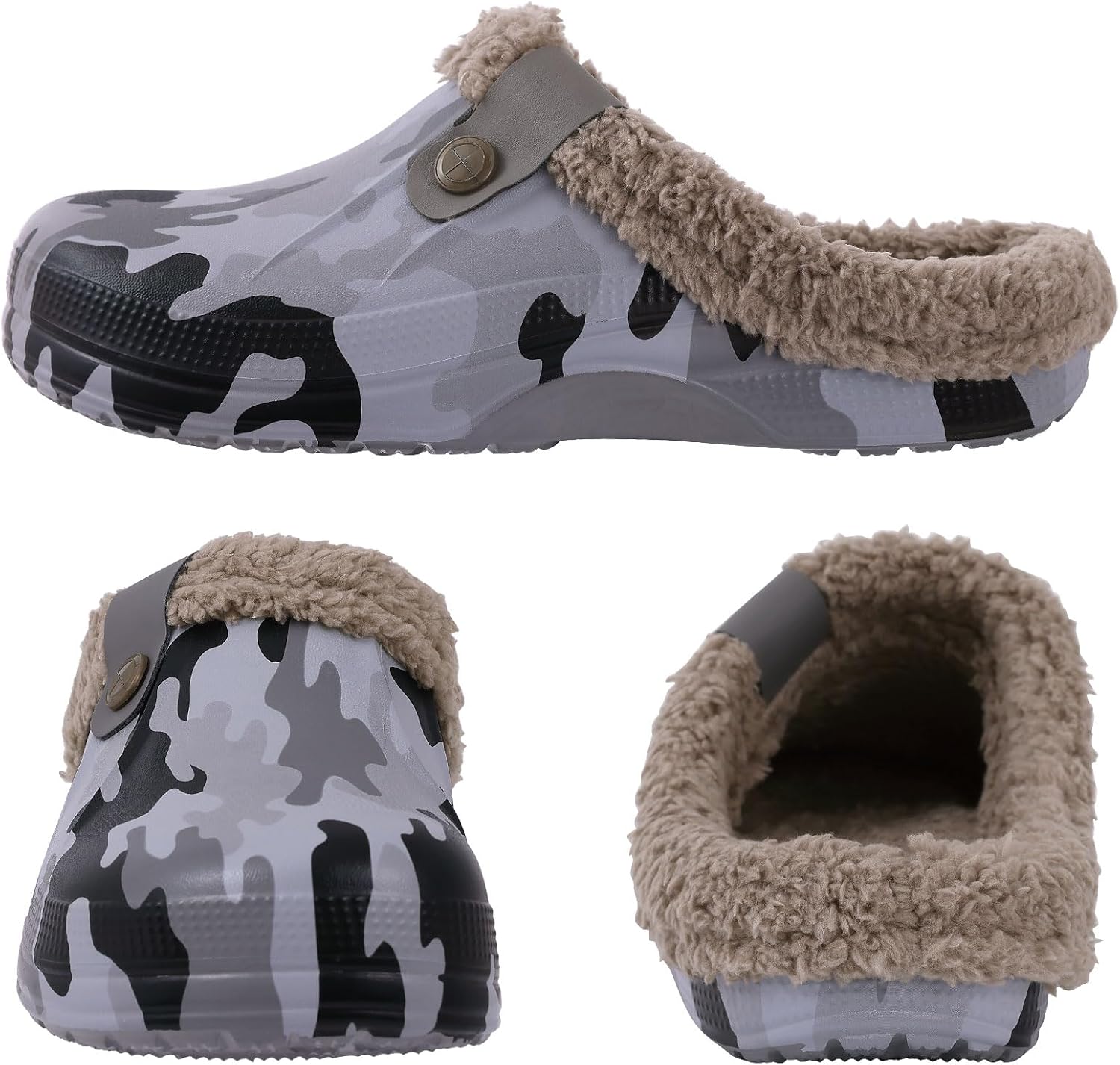 Beslip Fur Lined Clogs for Women & Men Fuzzy Slippers with Memory Foam